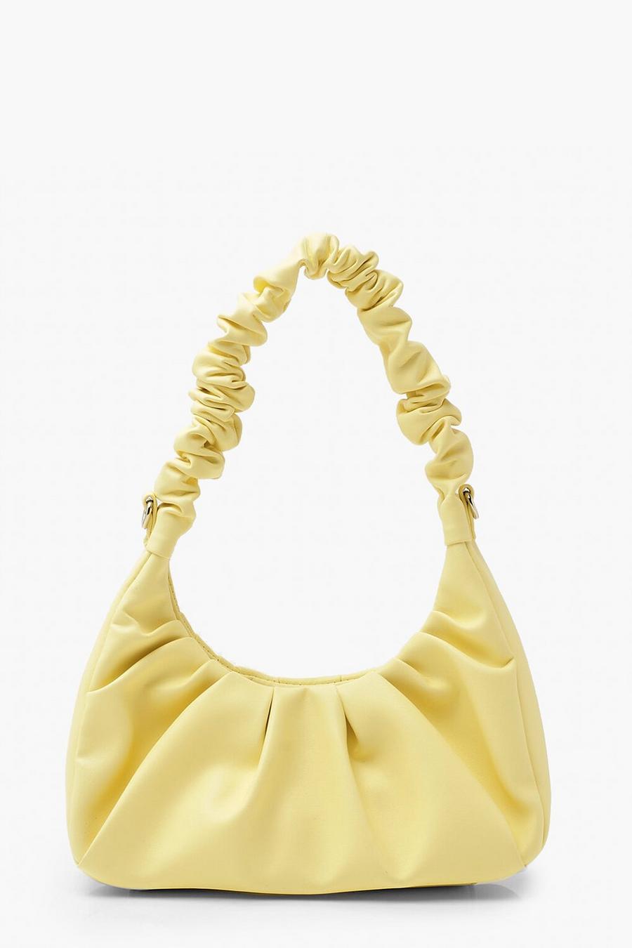 Lemon Ruched Top Handle Shoulder Bag image number 1