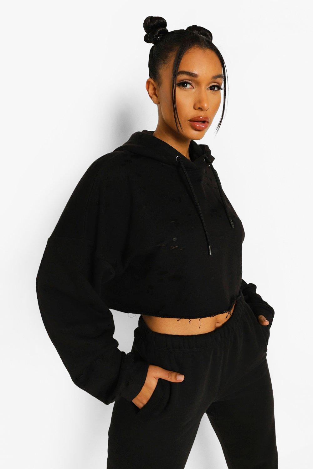 Boohoo cropped sweatshirt hot sale