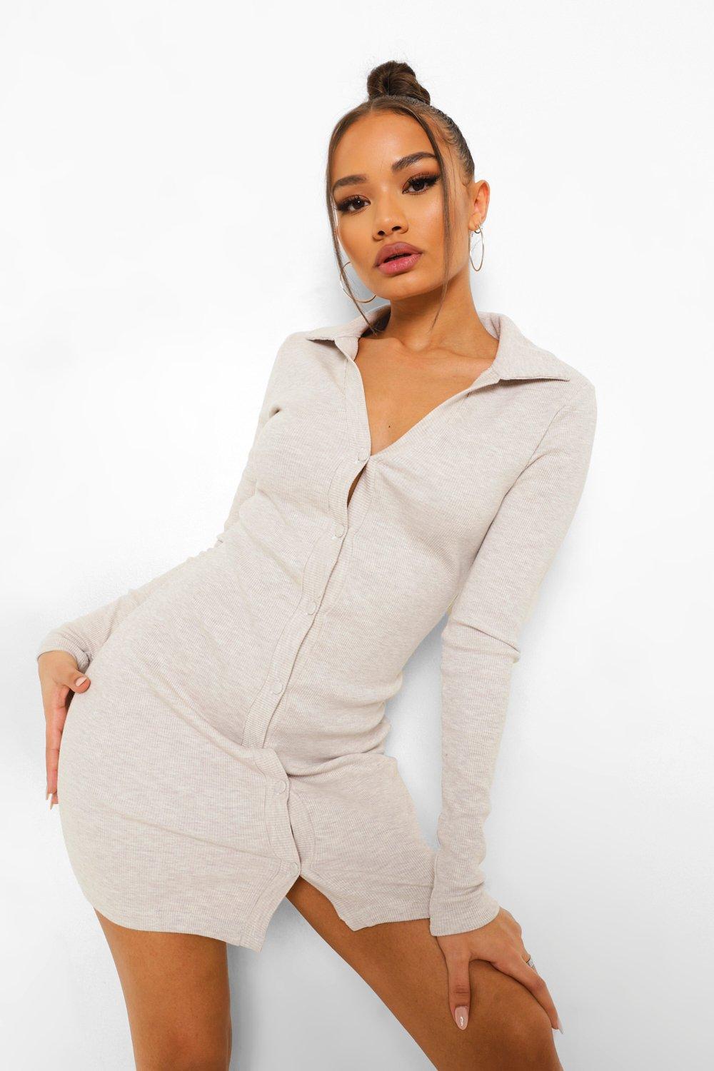 Boohoo ribbed dress sales