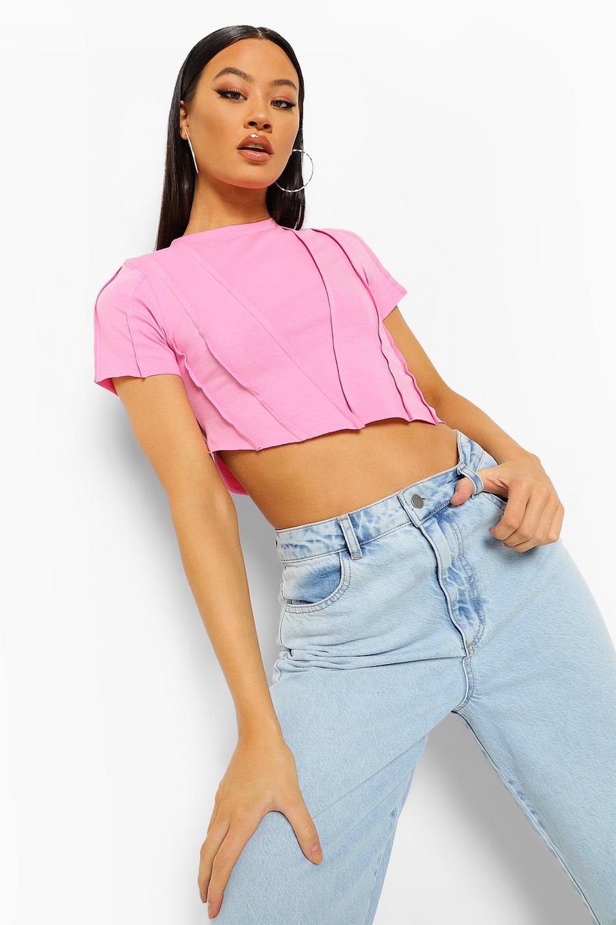 Pink Exposed Seam T-shirt image number 1