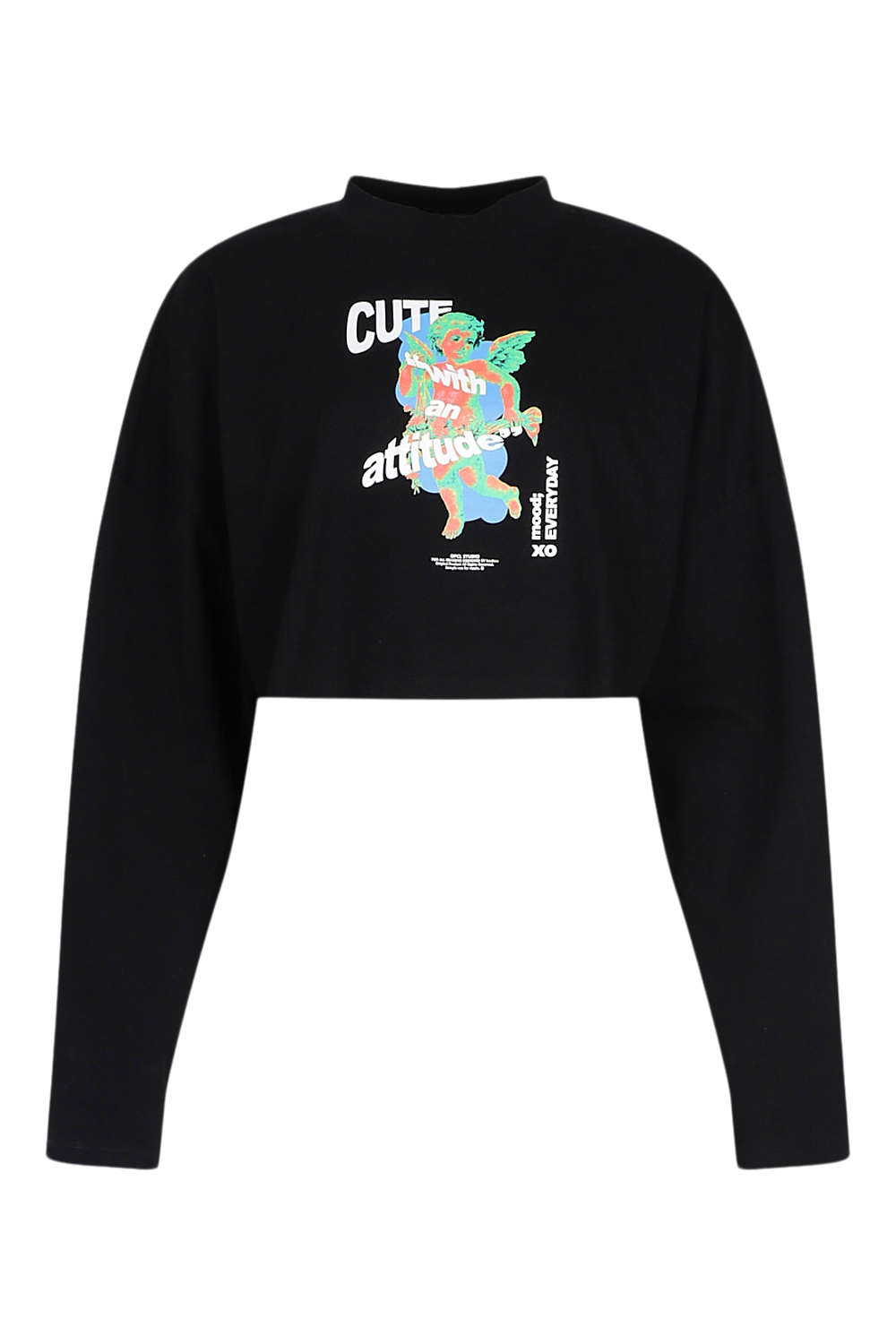 Cupid Graphic Long Sleeve Cropped T Shirt | boohoo IL