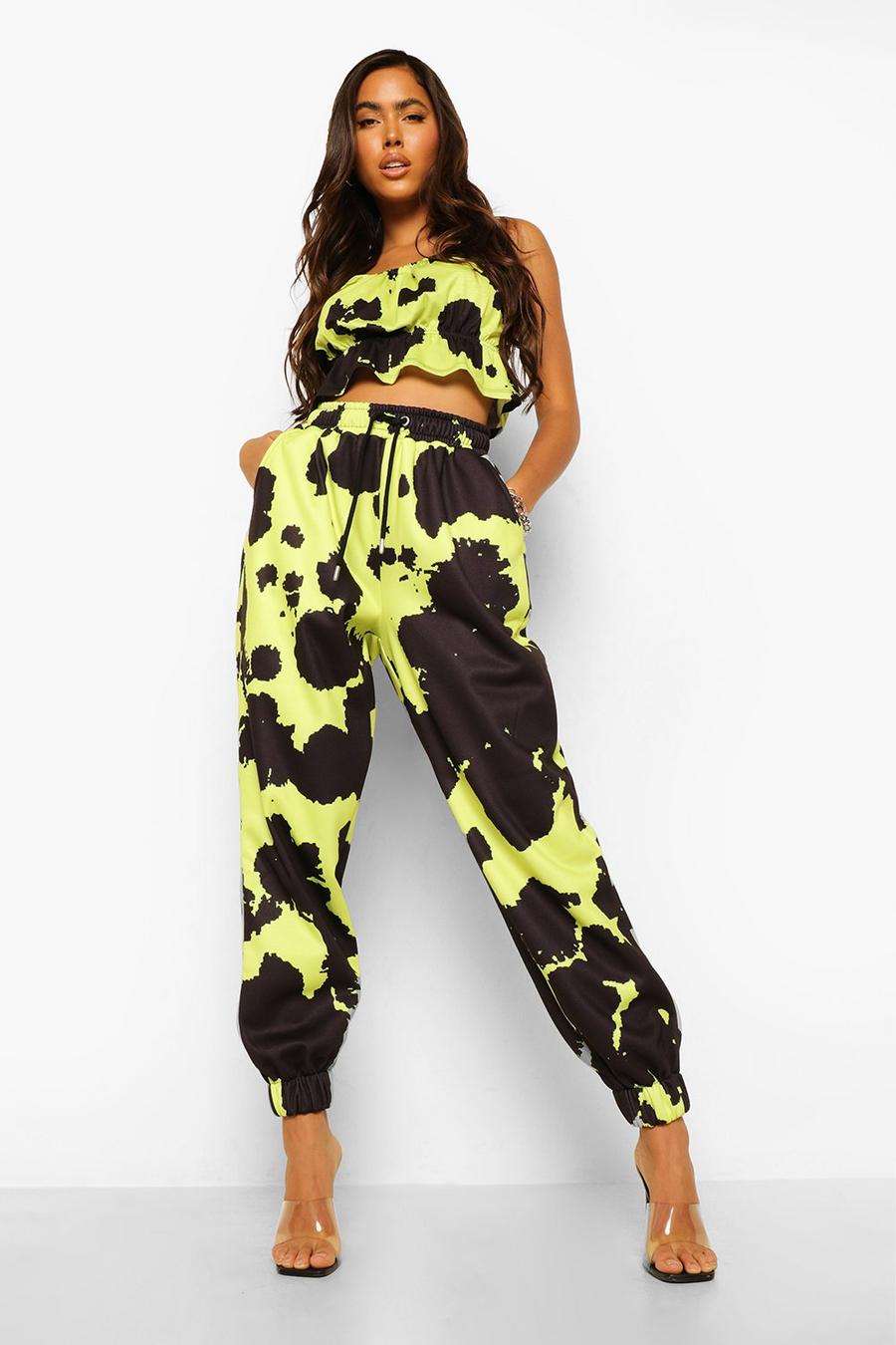 Lime Tie Dye Joggers image number 1