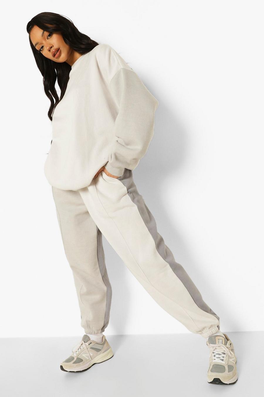 Grey Colour Block Track Pants image number 1