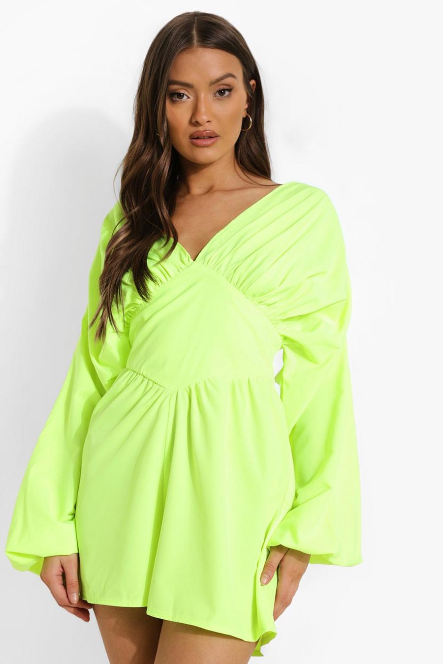 Lime Woven Rouche Detail Playsuit image number 1