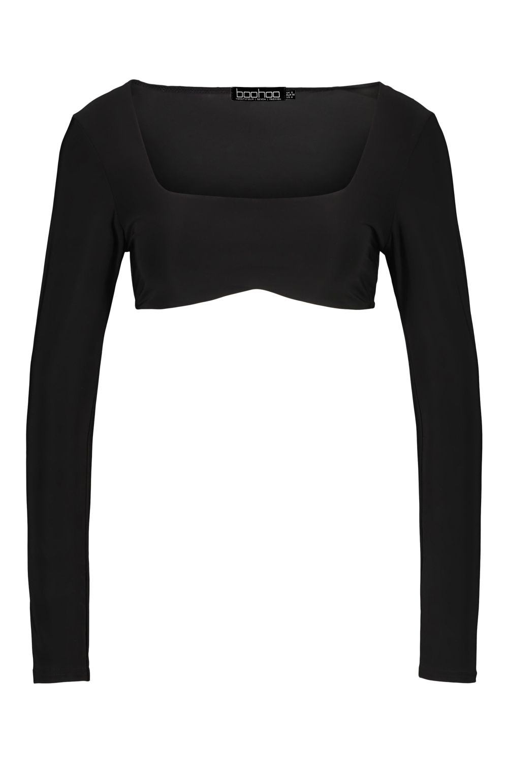 Sujey Long Sleeve Crop Top - Black – Fem Curves
