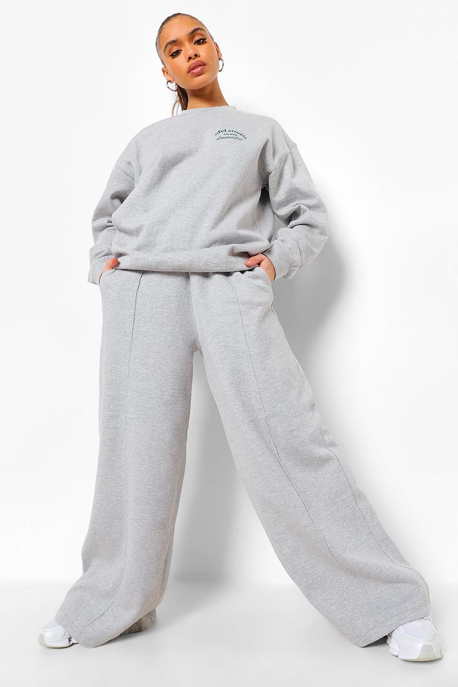 Grey marl Ofcl Sweat And Pintuck Track Pant Set image number 1