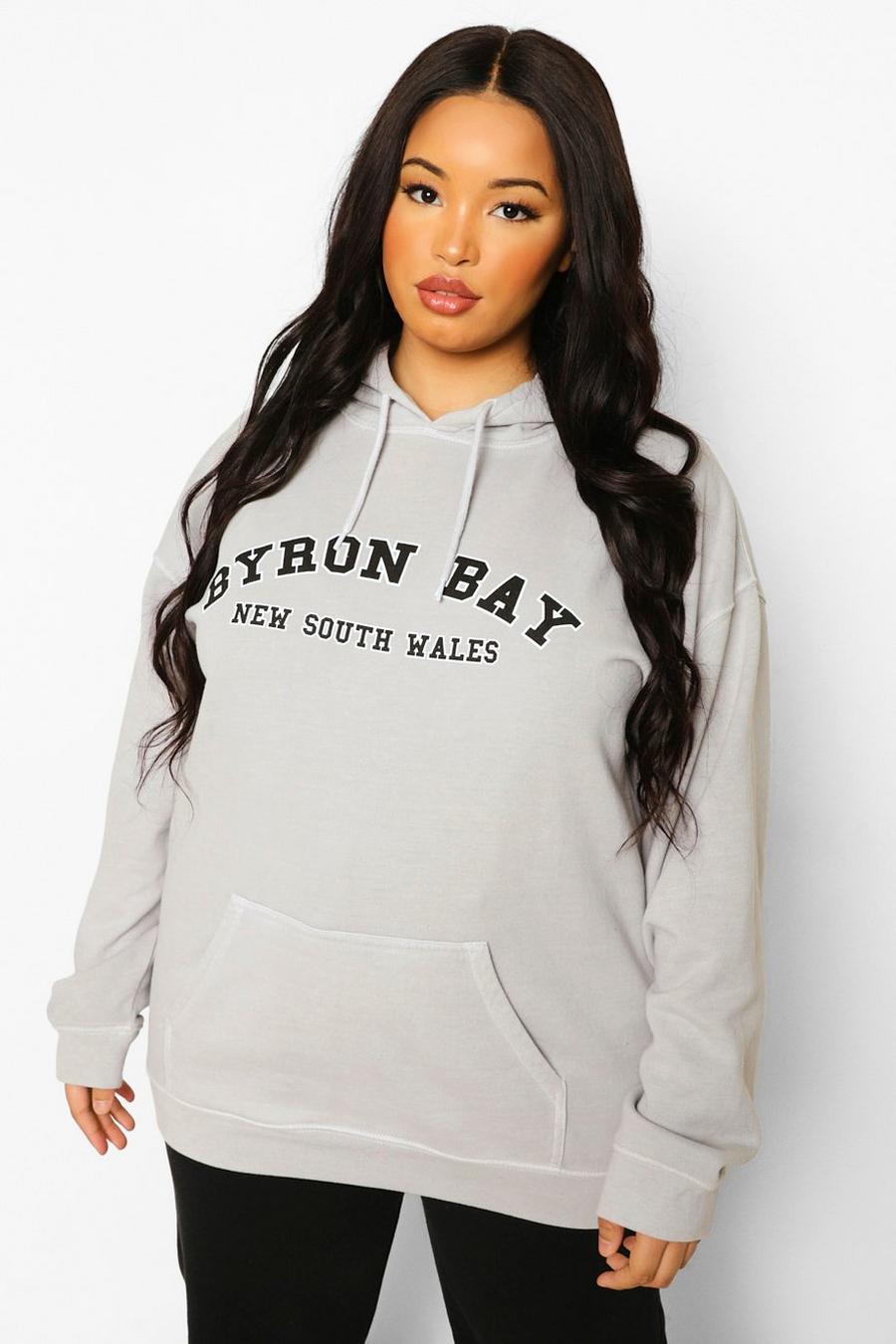 Grey Plus - "Byron Bay" Överfärgad hoodie image number 1