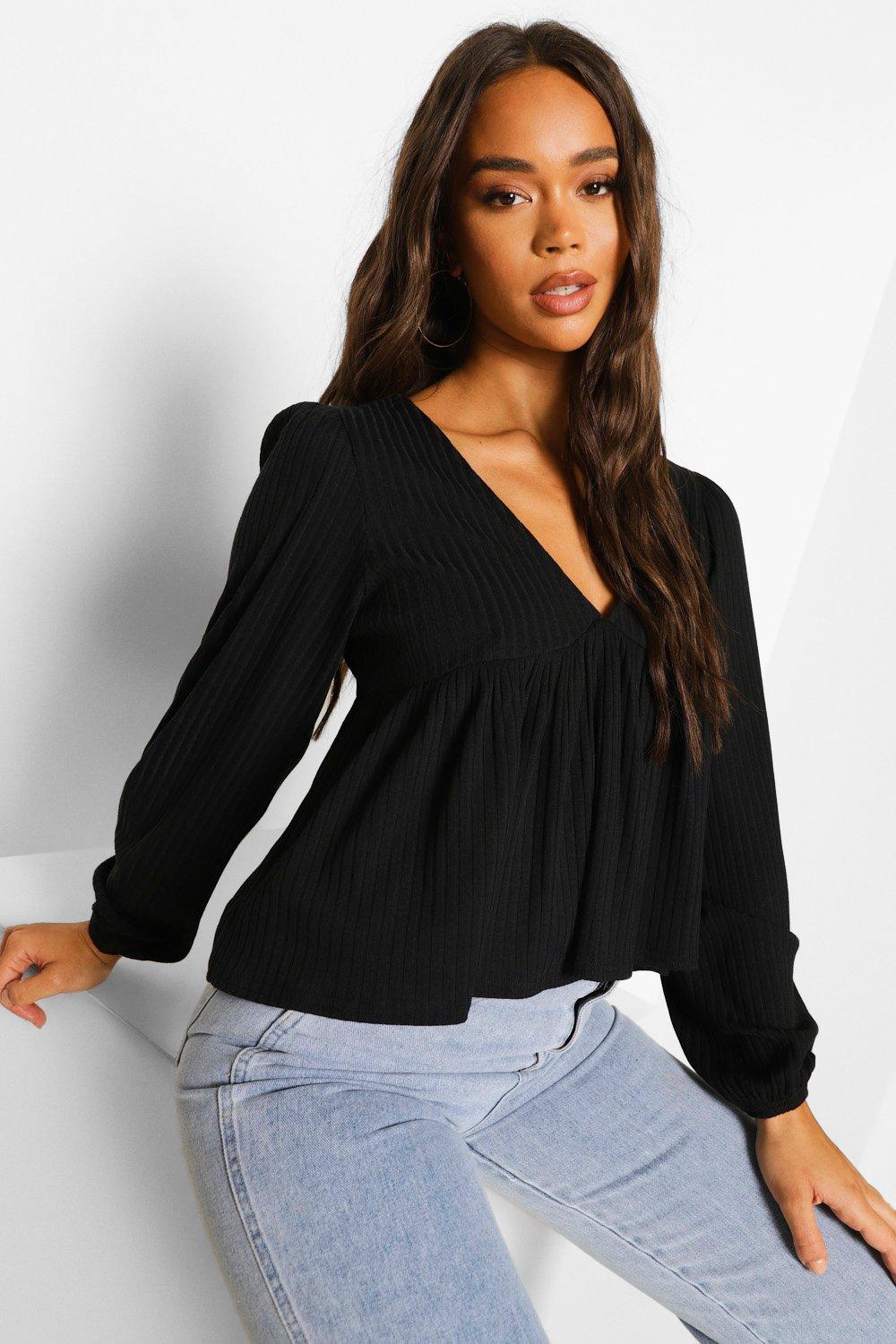smock top black