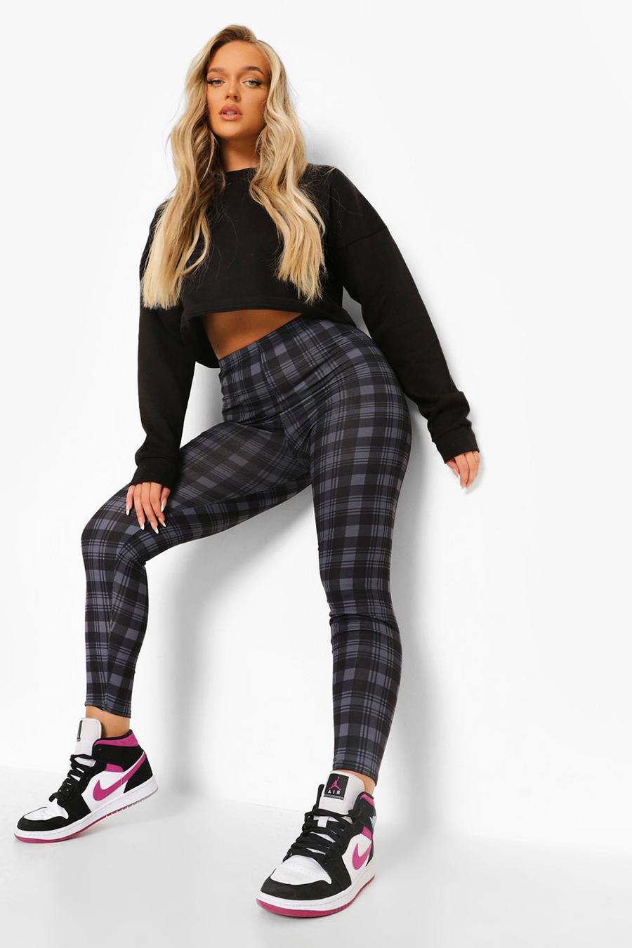Charcoal Checked Leggings image number 1