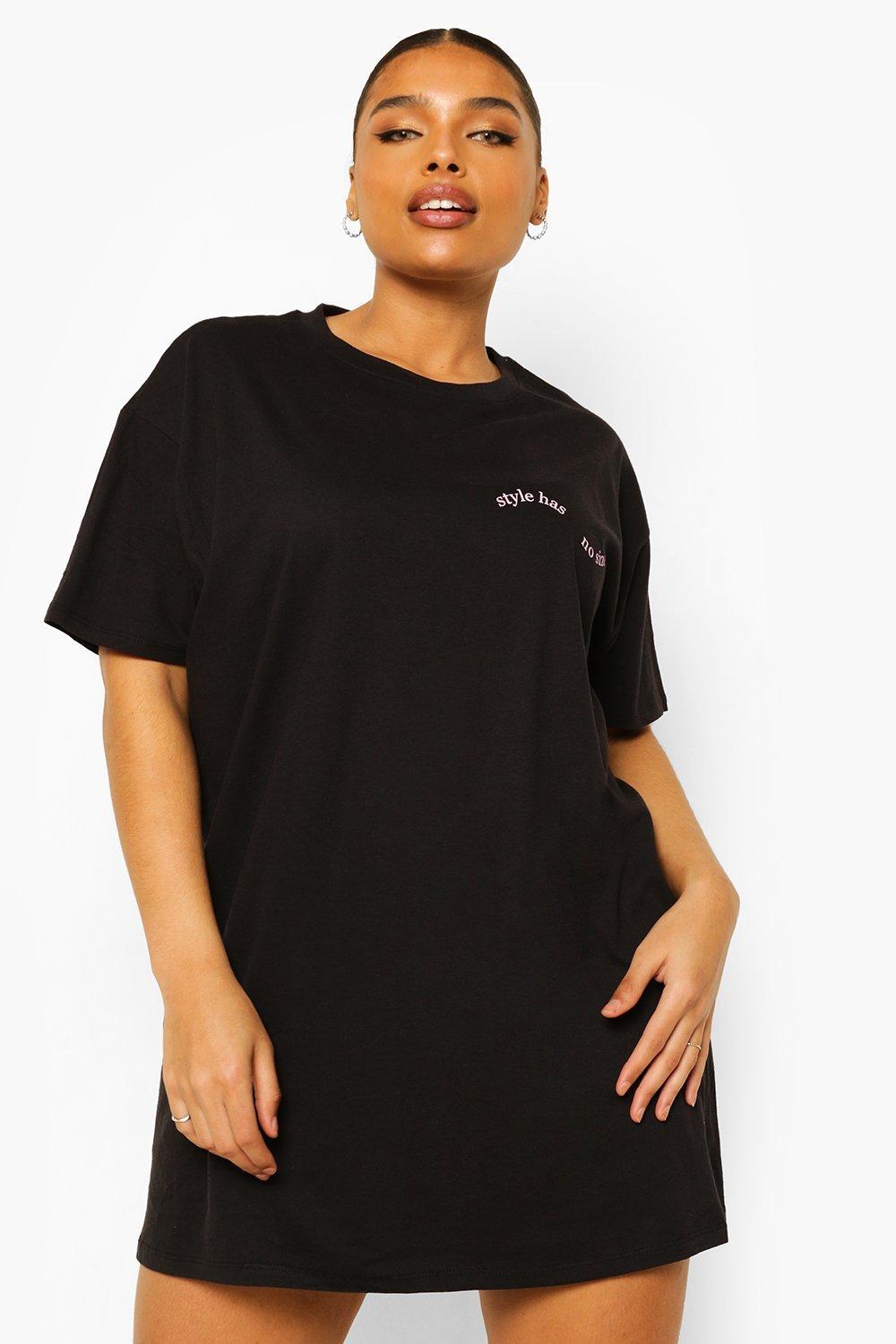 Plus Cotton Short Sleeve Oversized T-Shirt Dress