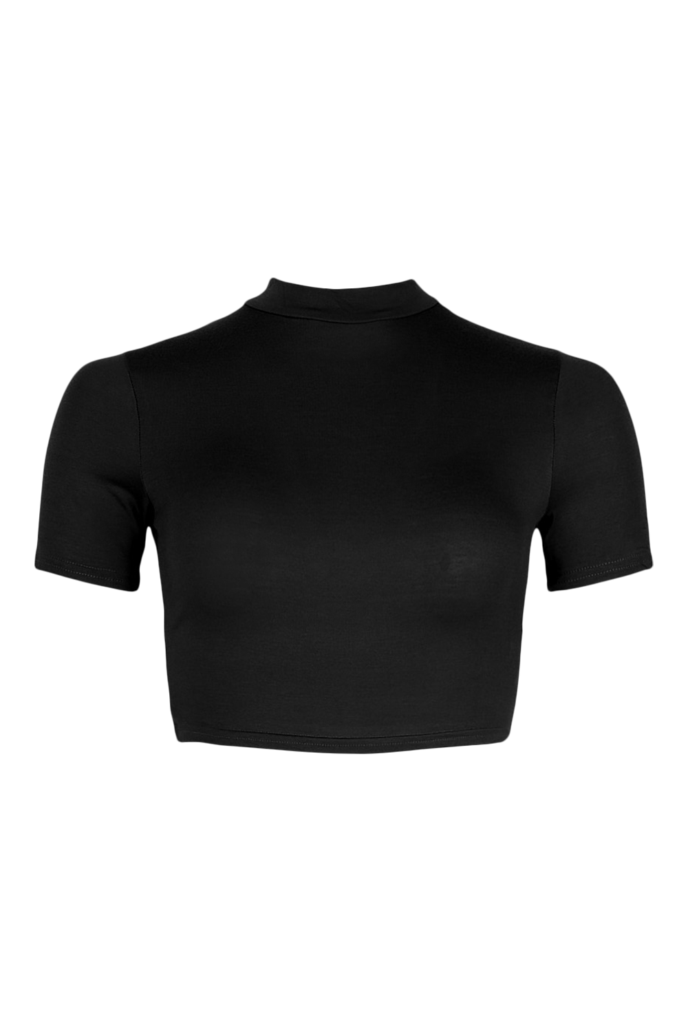 Crop top 2025 turtleneck short sleeve