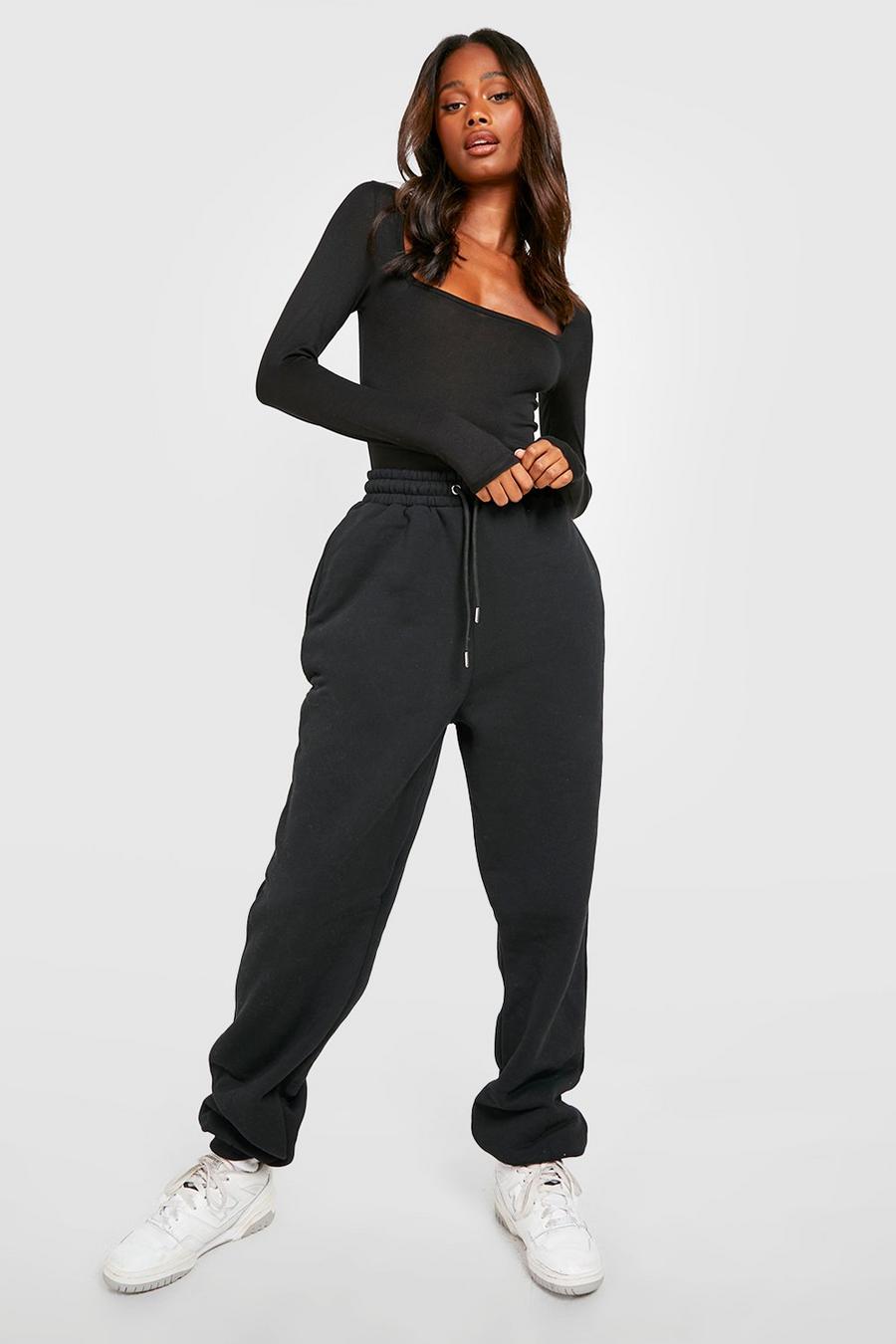 Black Recycled Sweat Track Pants image number 1