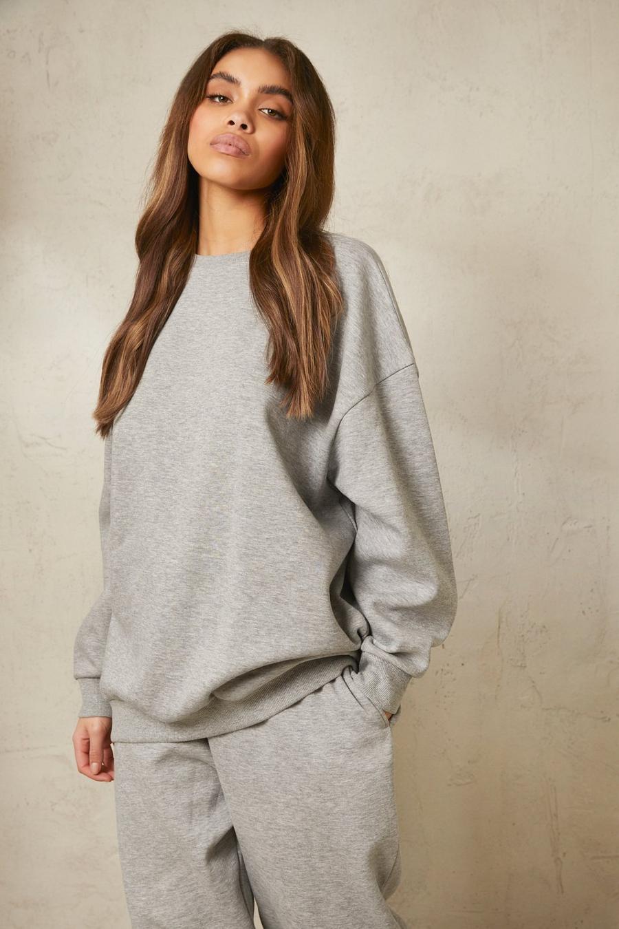 Grey marl Recycled Oversized Sweatshirt image number 1