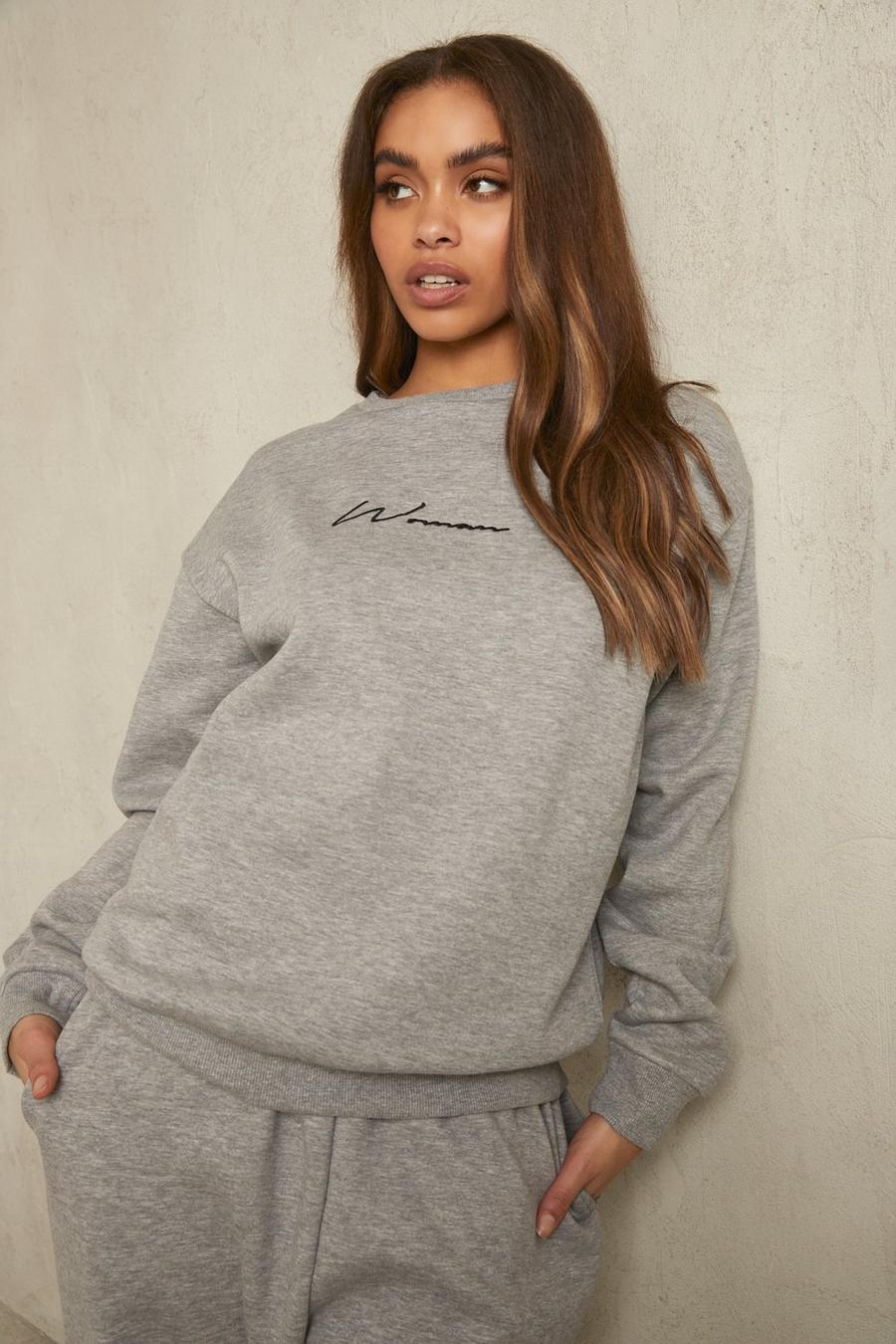 Grey marl Woman Script Sweatshirt image number 1