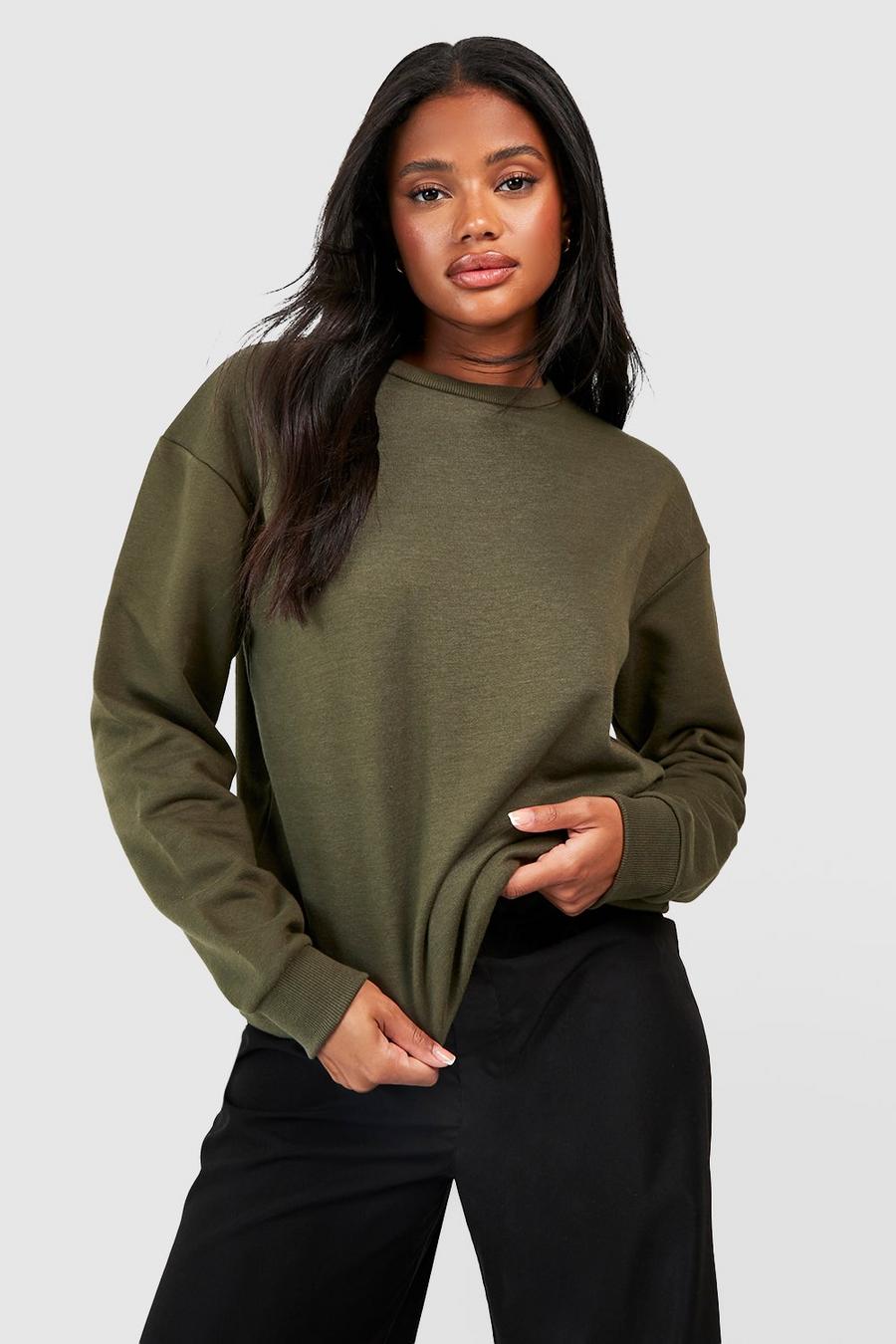 Khaki Basic Oversized Sweatshirt image number 1