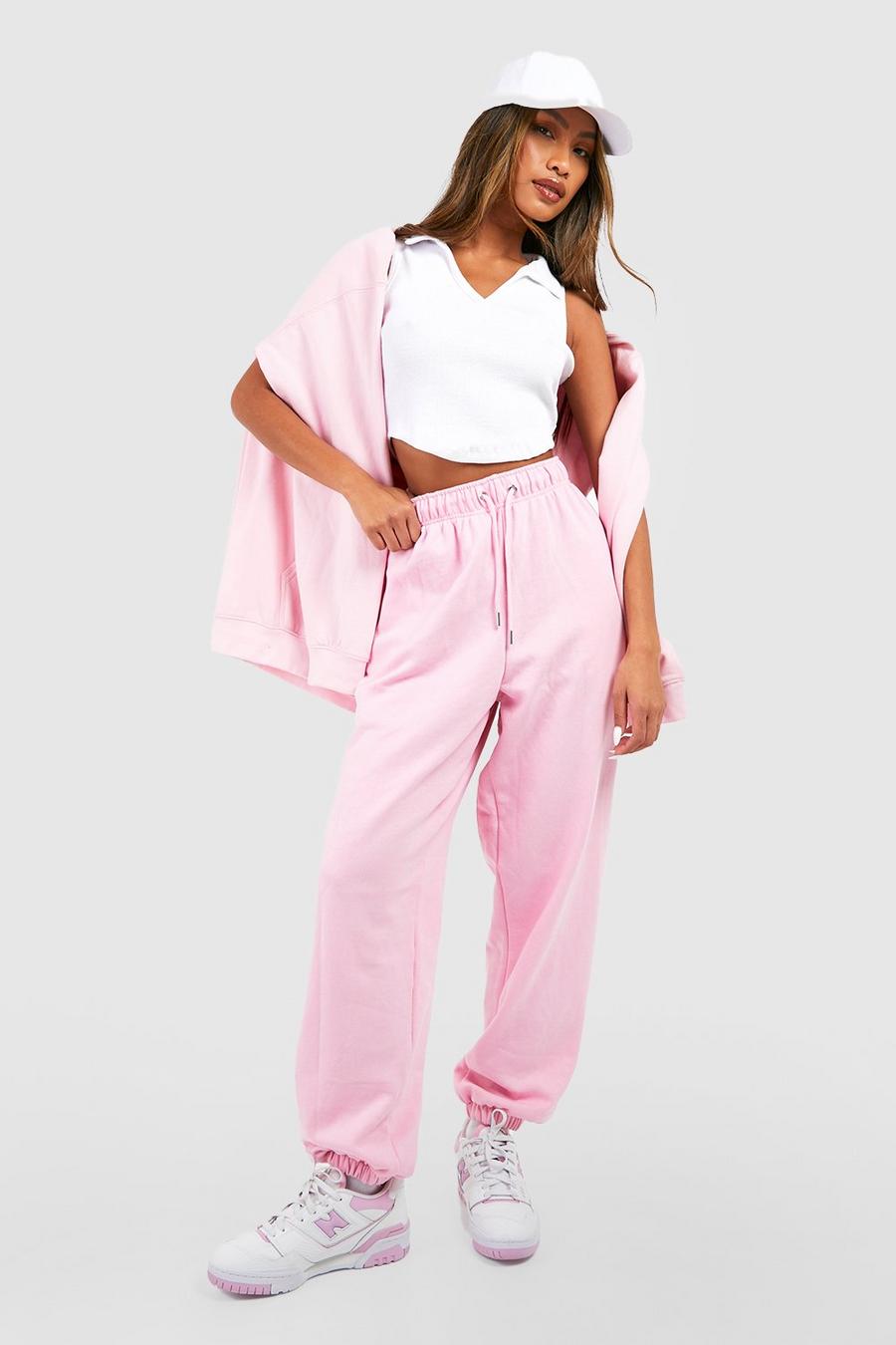 Pantaloni tuta oversize in fibre riciclate, Rosa pallido pink
