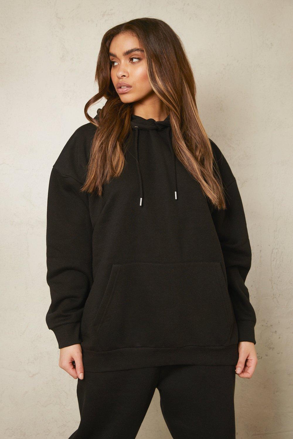 Black oversized hoodie clearance outfit