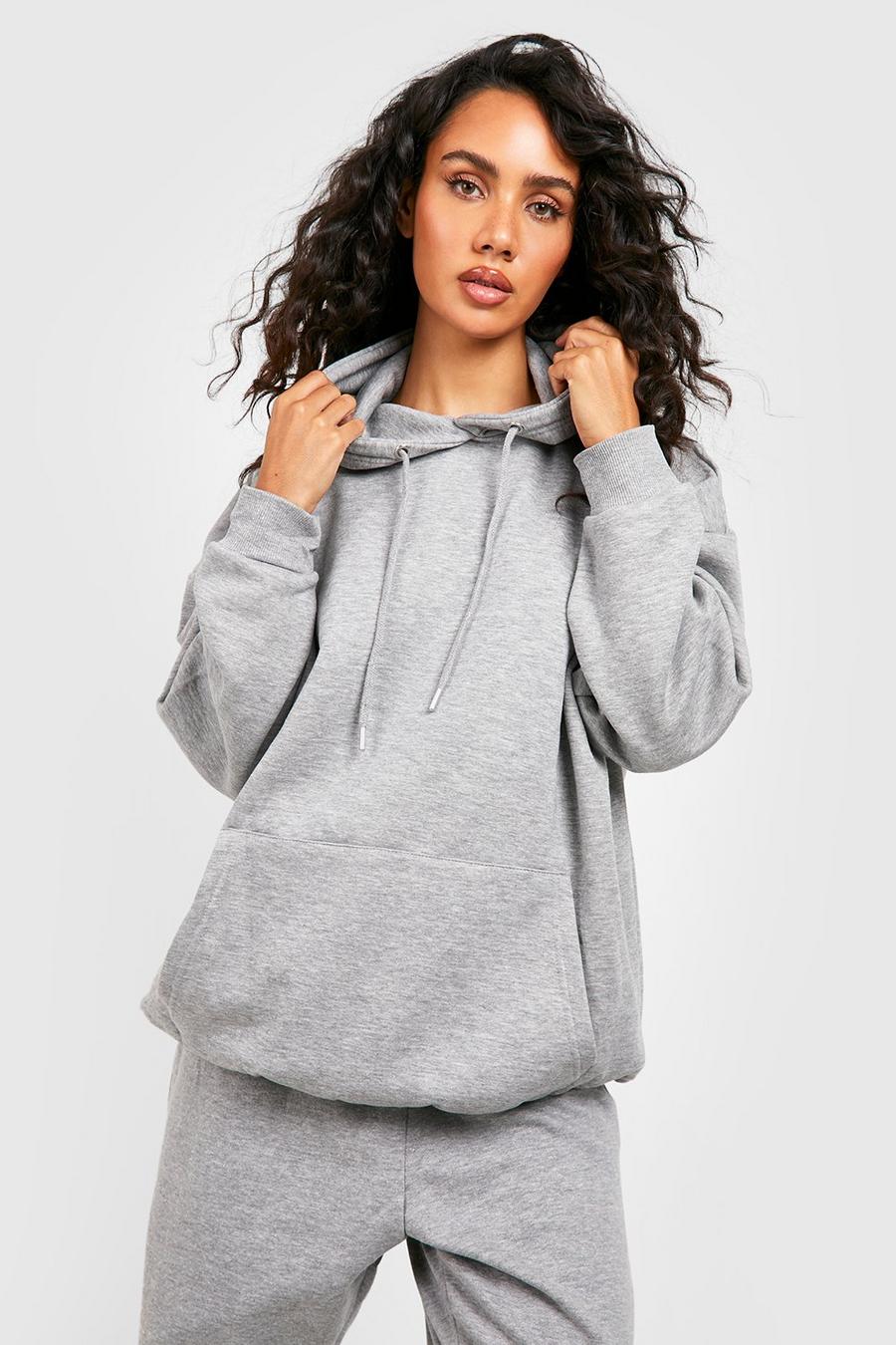 Grey marl Recycled Oversized Hoodie image number 1