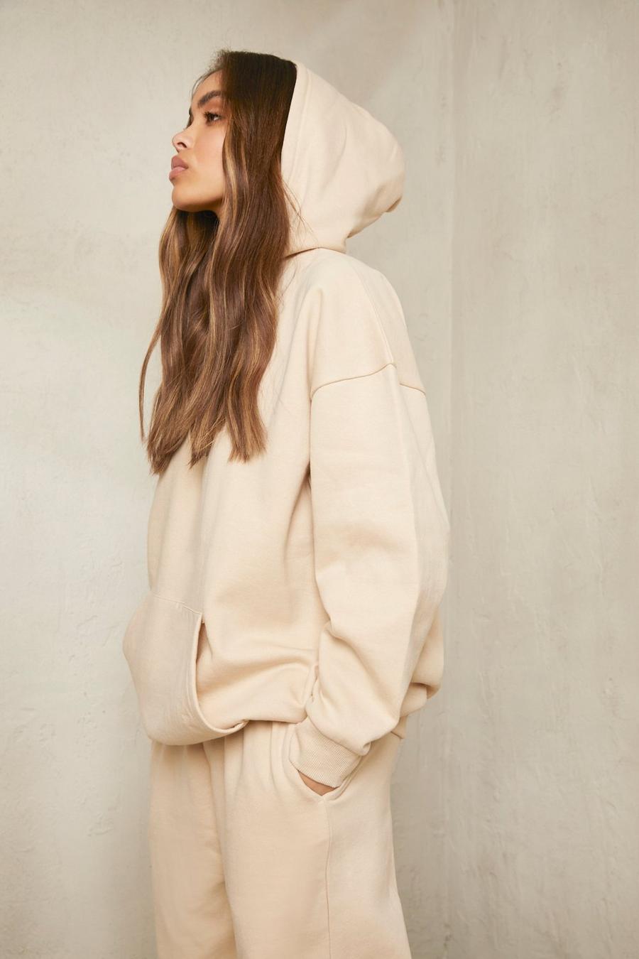 Stone beige Recycled Oversized Hoodie image number 1
