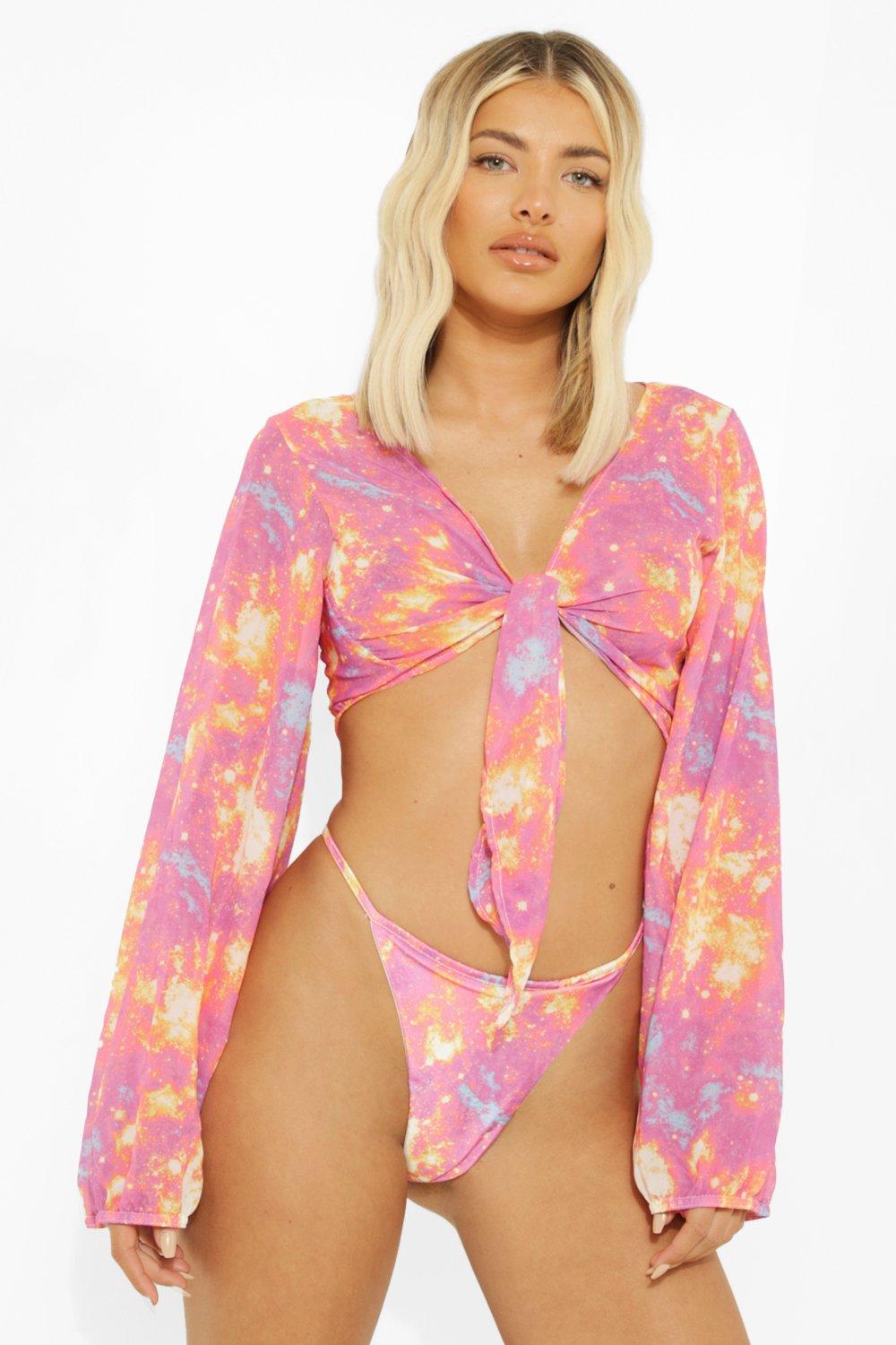 Front thong swimsuit boohoo on sale