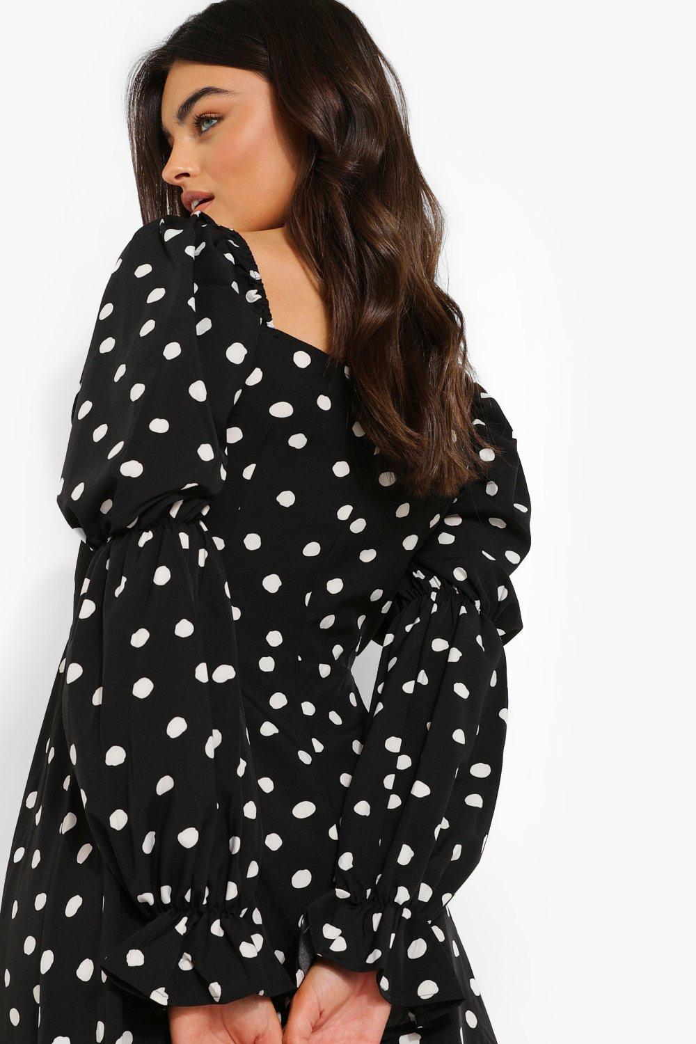 Boohoo polka clearance dot midi dress