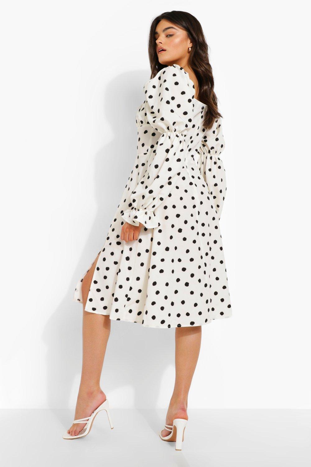 boohoo dresses polka dot