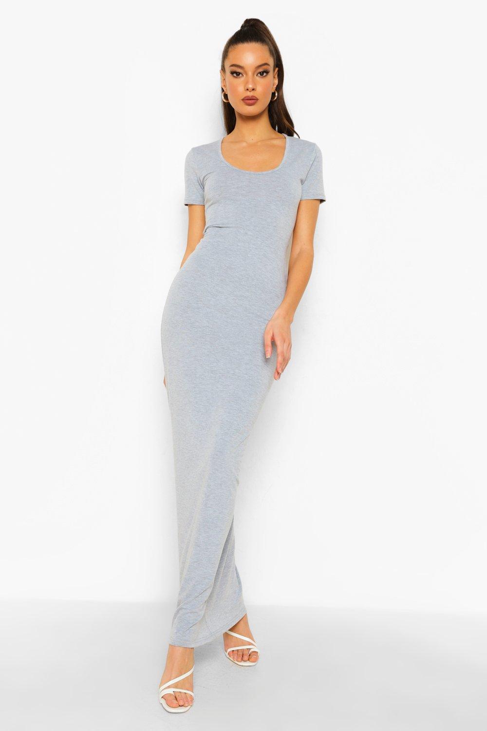 short sleeve bodycon maxi dress