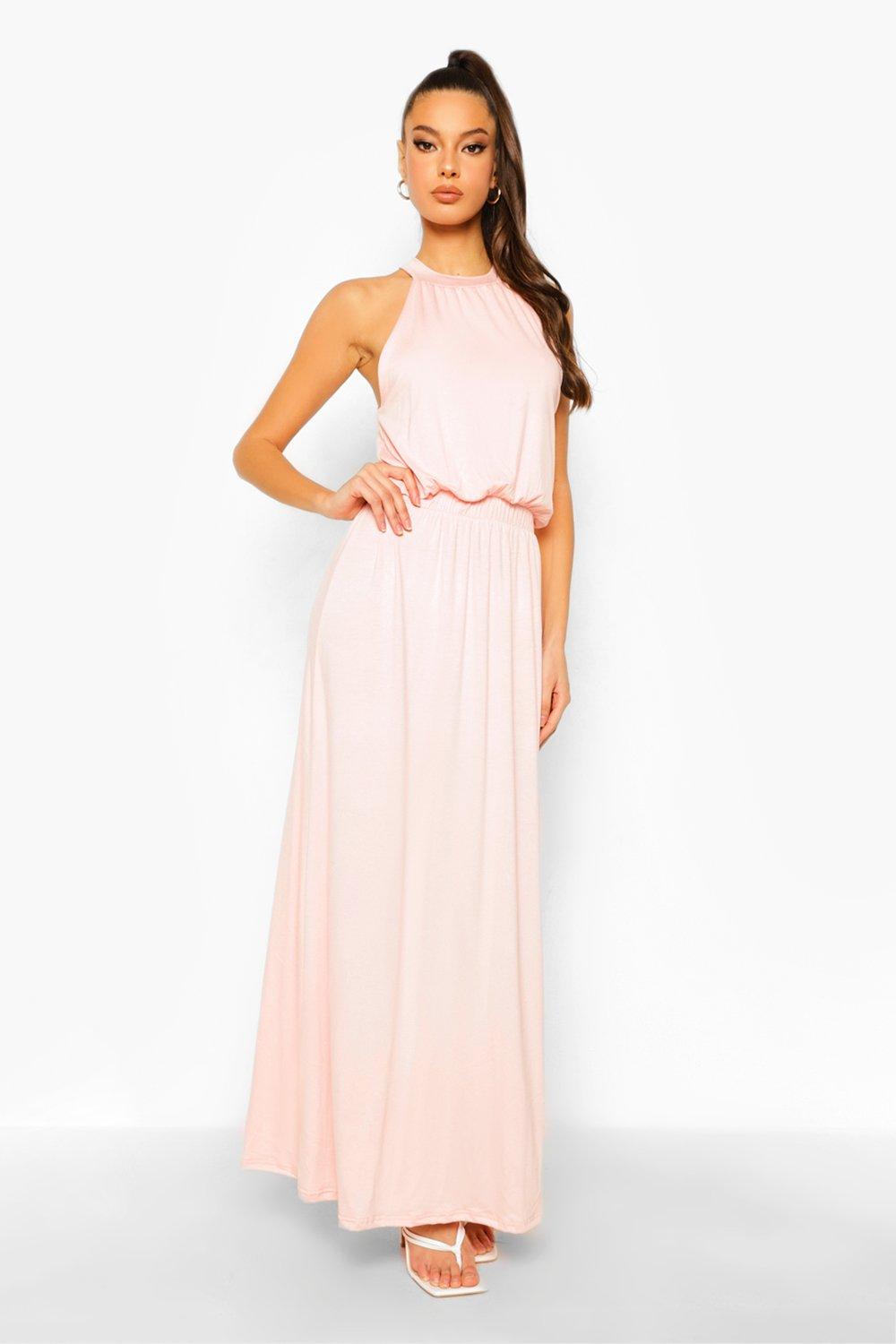 sleeveless blush dress