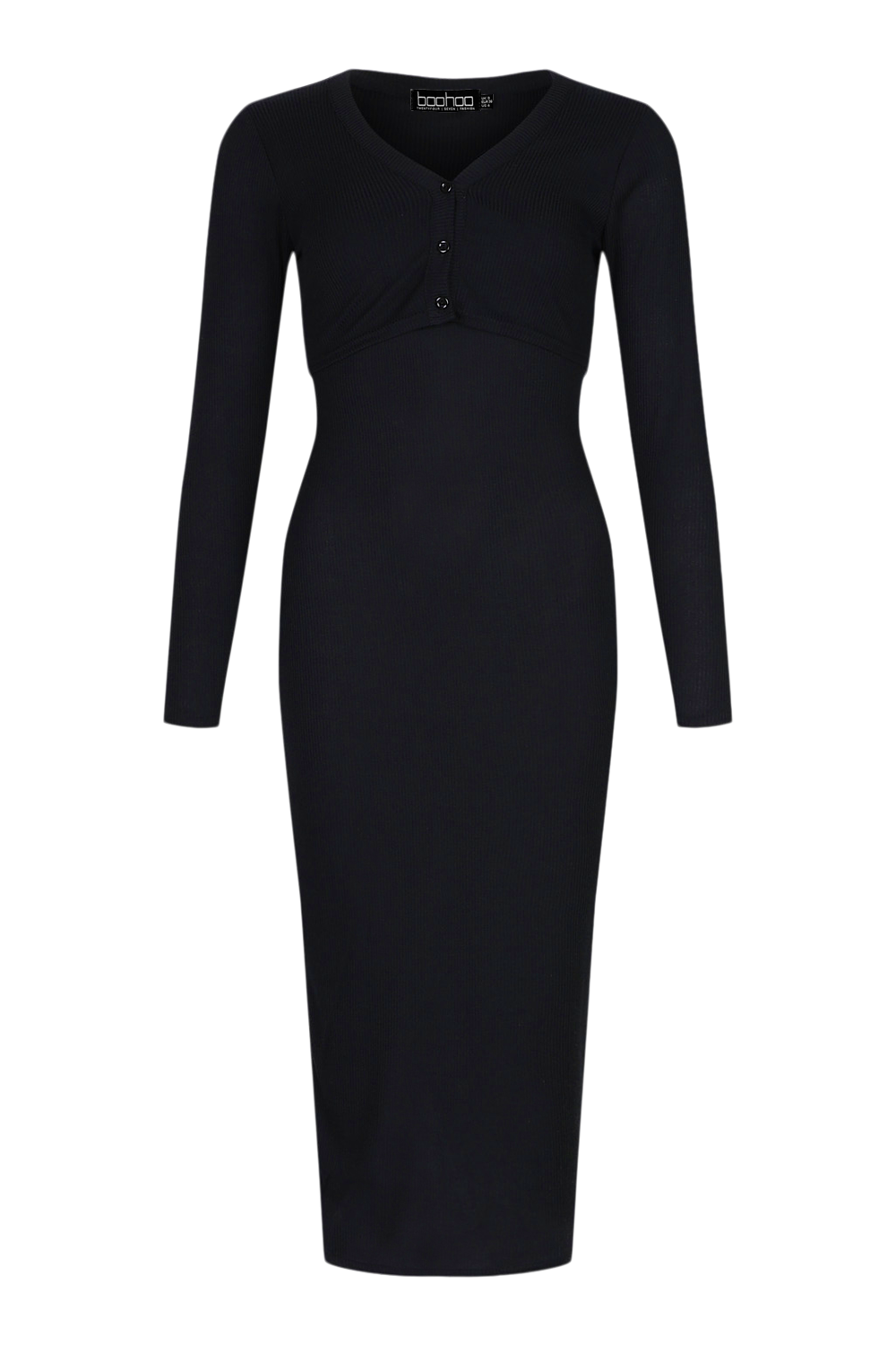 Rib Cropped Cardigan And Midi Dress | boohoo USA