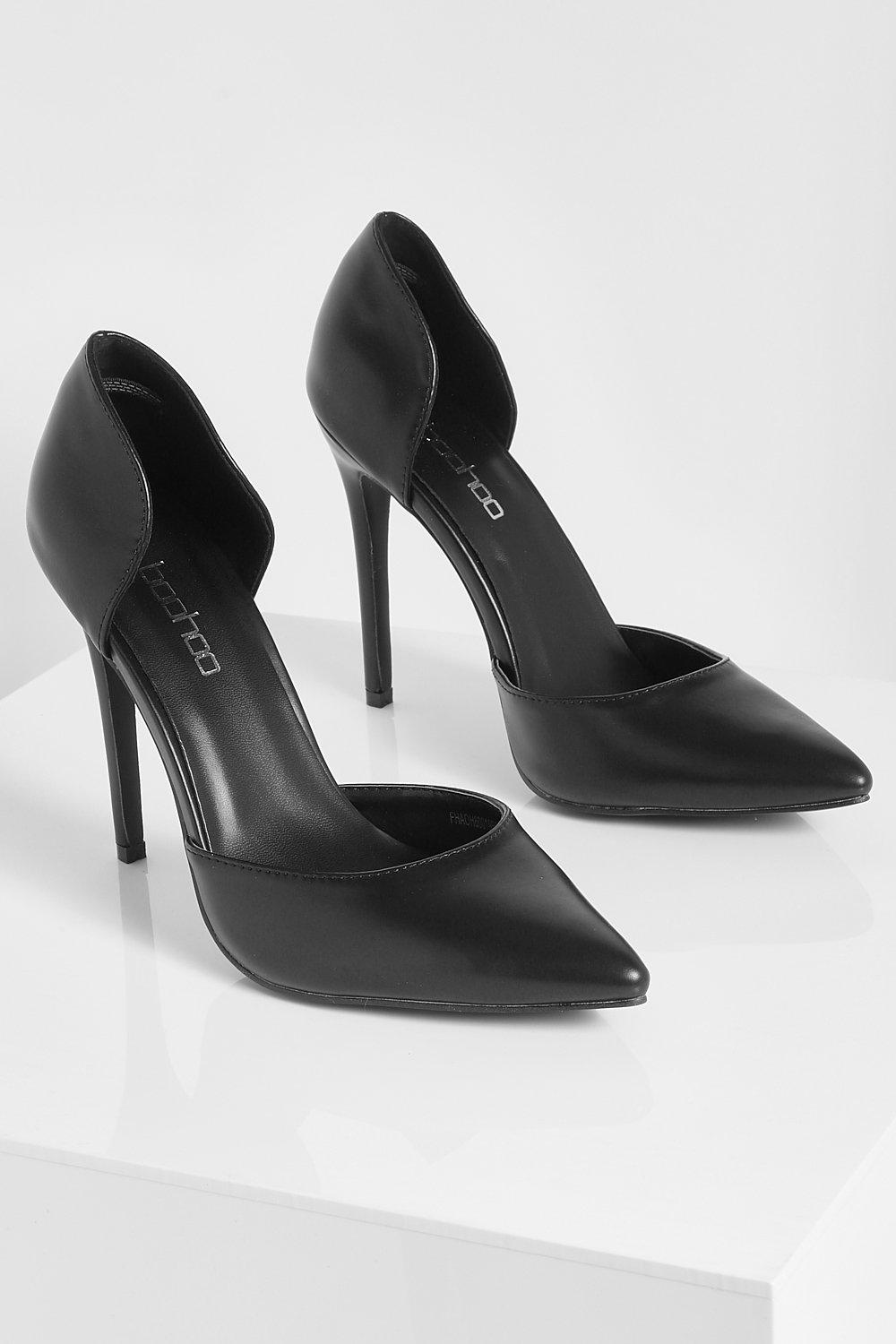 Black cut 2025 out court heels