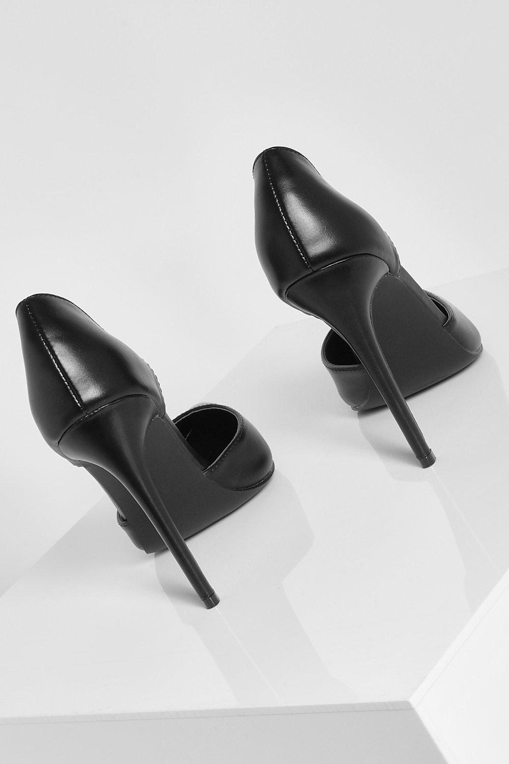 black cut out court shoes