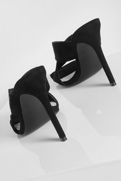 boohoo black Wide Fit Crossover Square Toe Mule