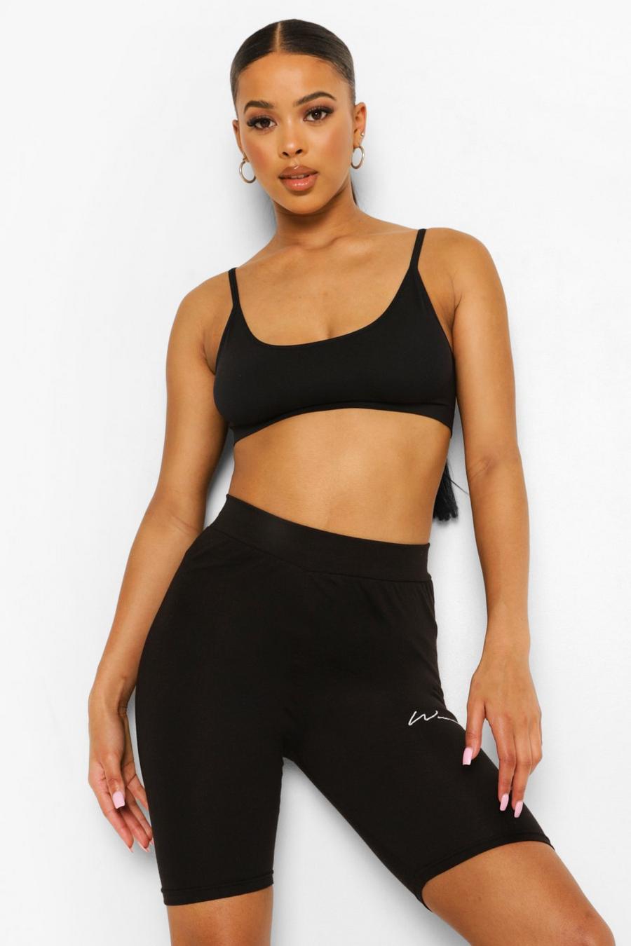Black Woman Embroidered High Waist Cycling Short image number 1