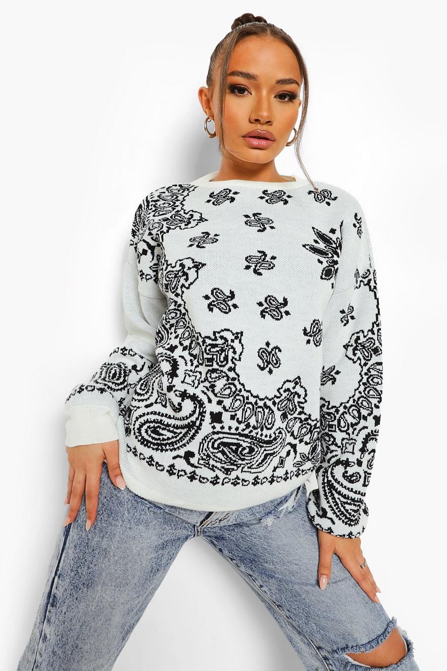 Black Bandana Print Sweater image number 1