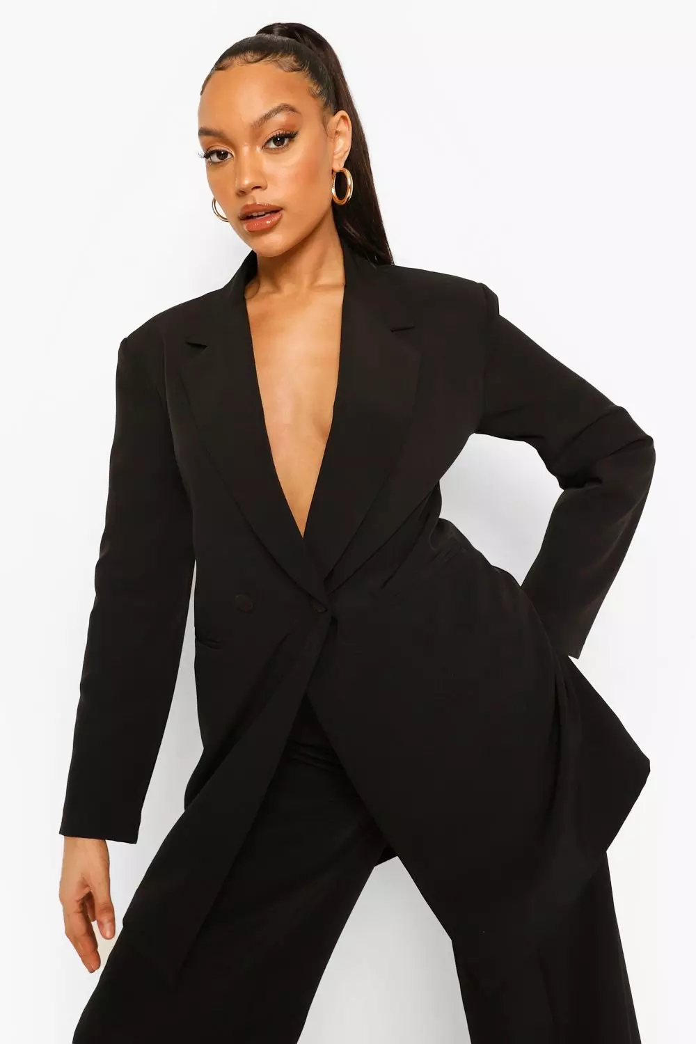 Black oversized 2024 blazer womens