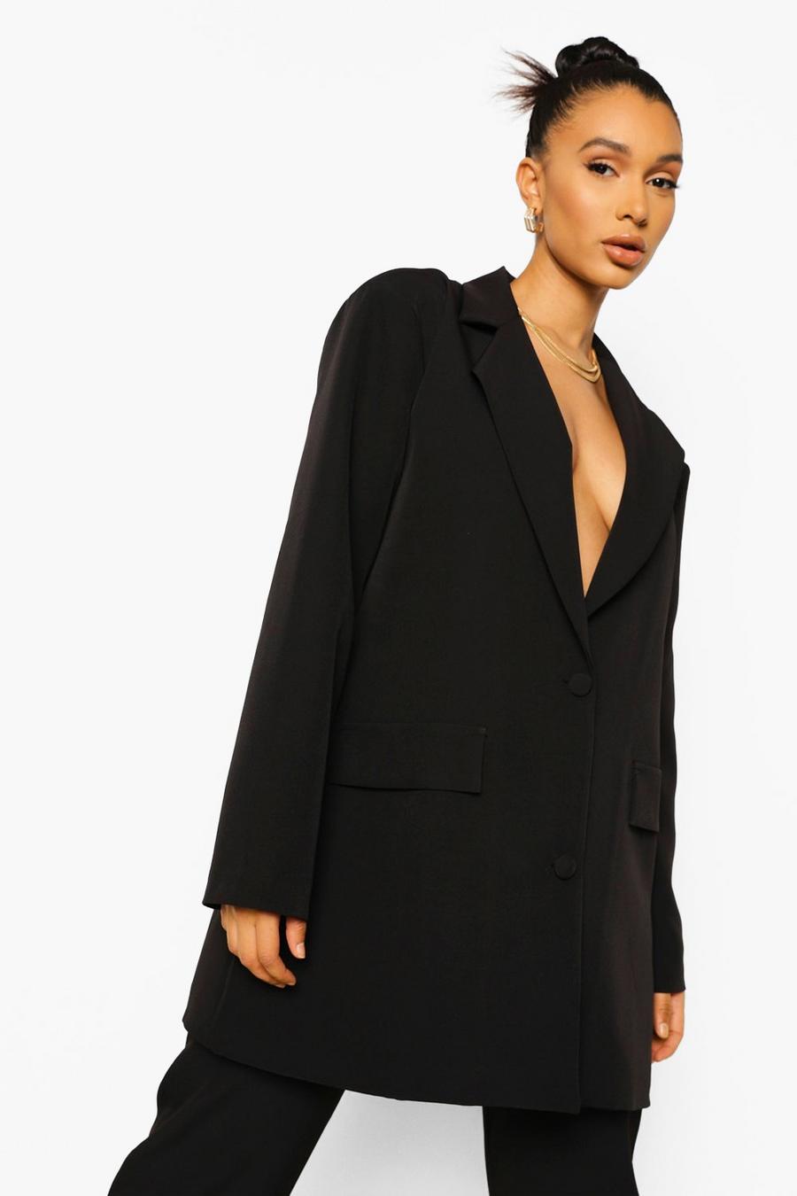 Black Oversized Tailored Blazer image number 1