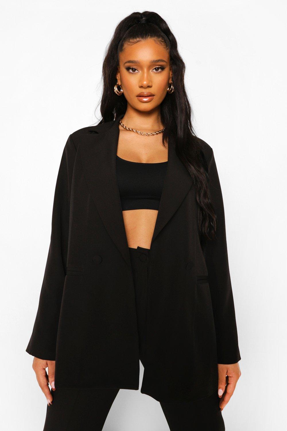 Black Open Back Tailored Blazer