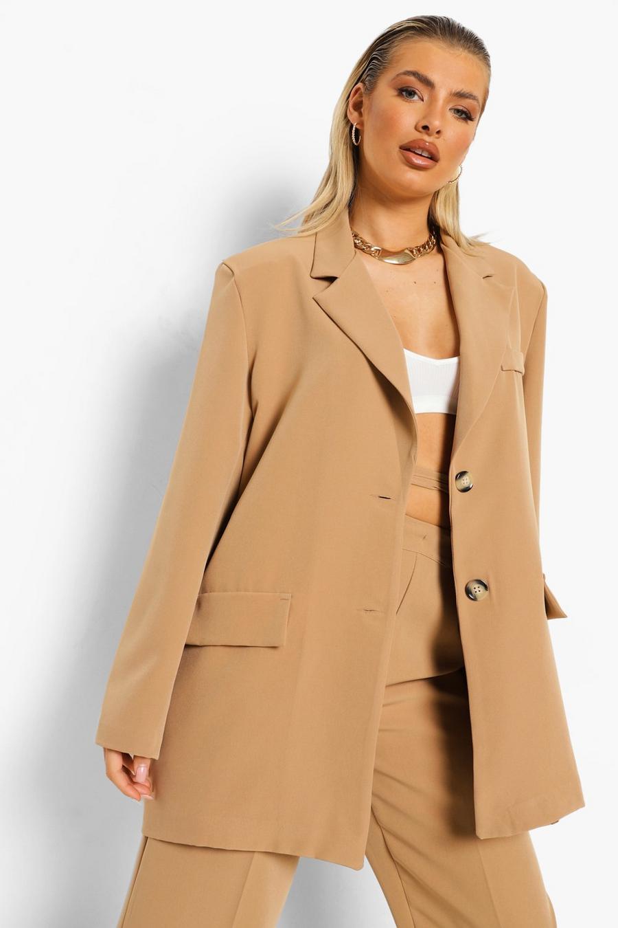 Camel Oversized Relaxed Fit Blazer image number 1