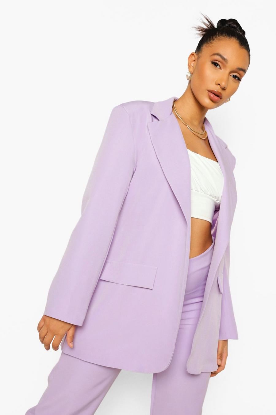 Lilac Oversized Tailored Blazer image number 1