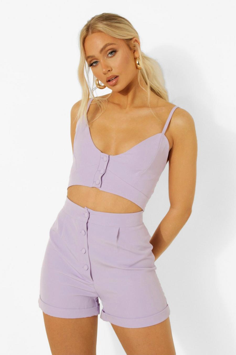 Lilac Button Front Bralette image number 1