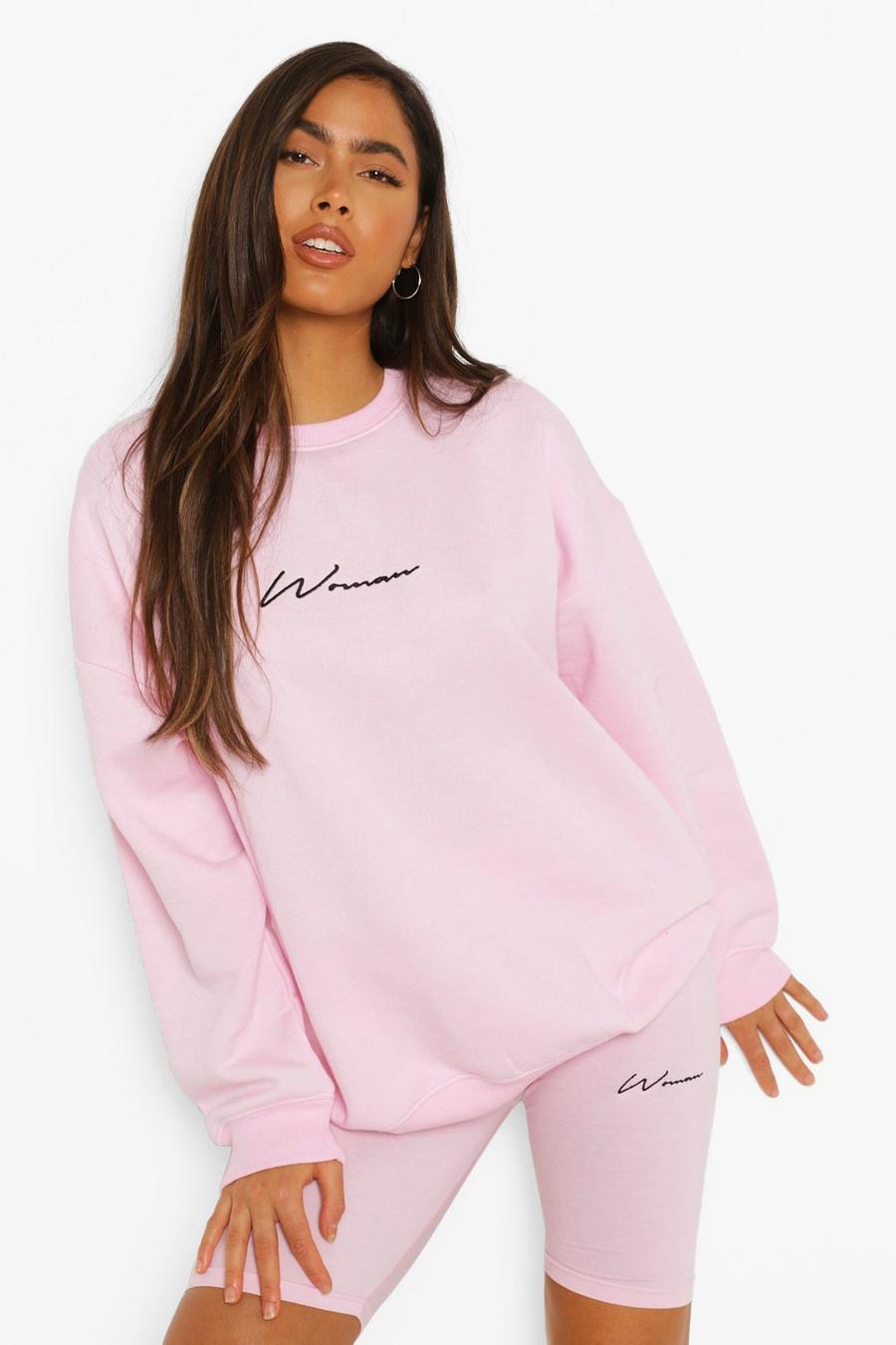 Pale pink Woman Sweatshirt & Biker Short Tracksuit image number 1