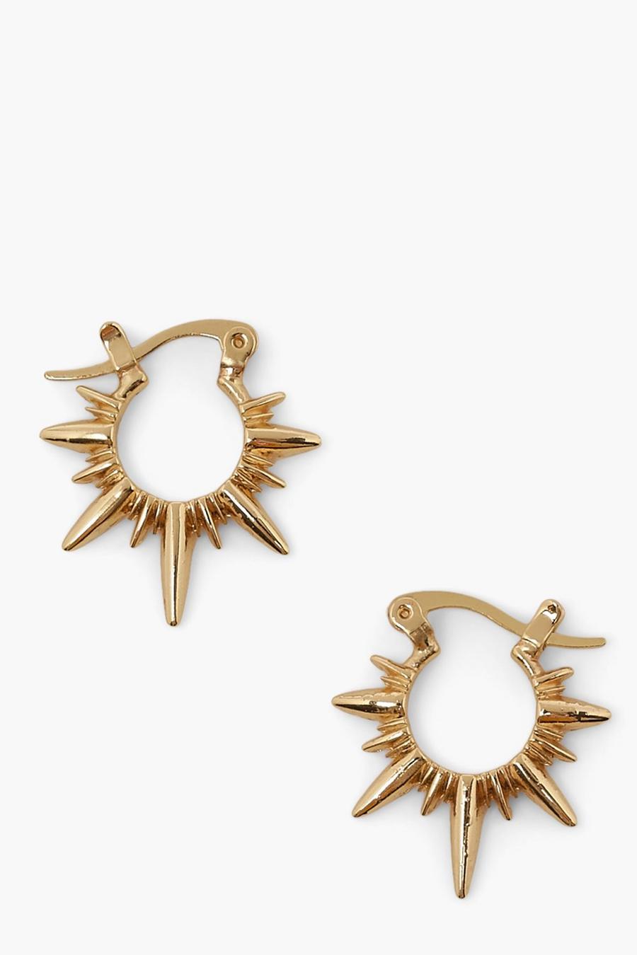Gold Spike Mini Hoops image number 1