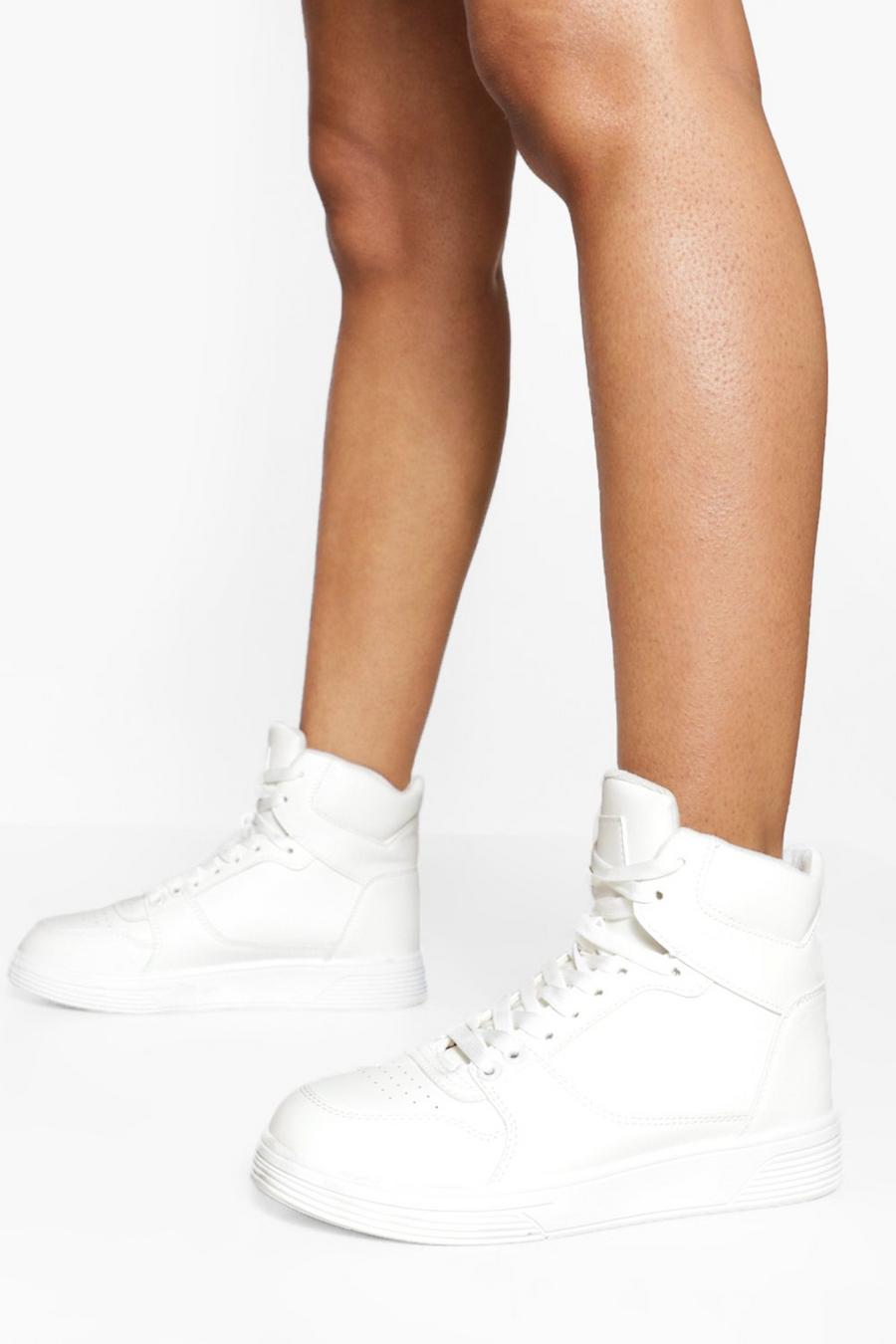 White High Top Contrast Panel Trainers image number 1