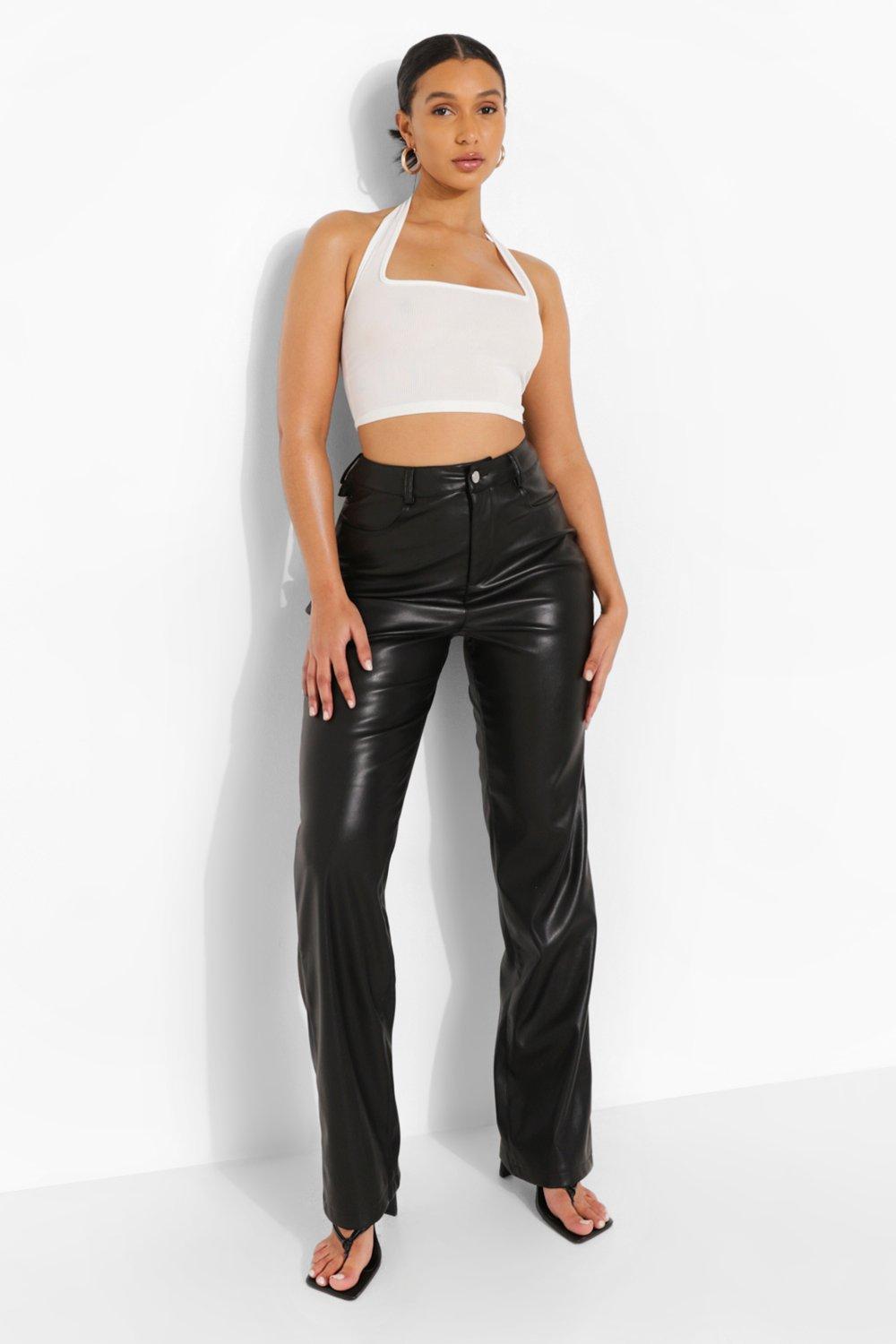Premium Cut Out Faux Leather Flare Pants Premium Cut Out Faux Leather Flare Pants