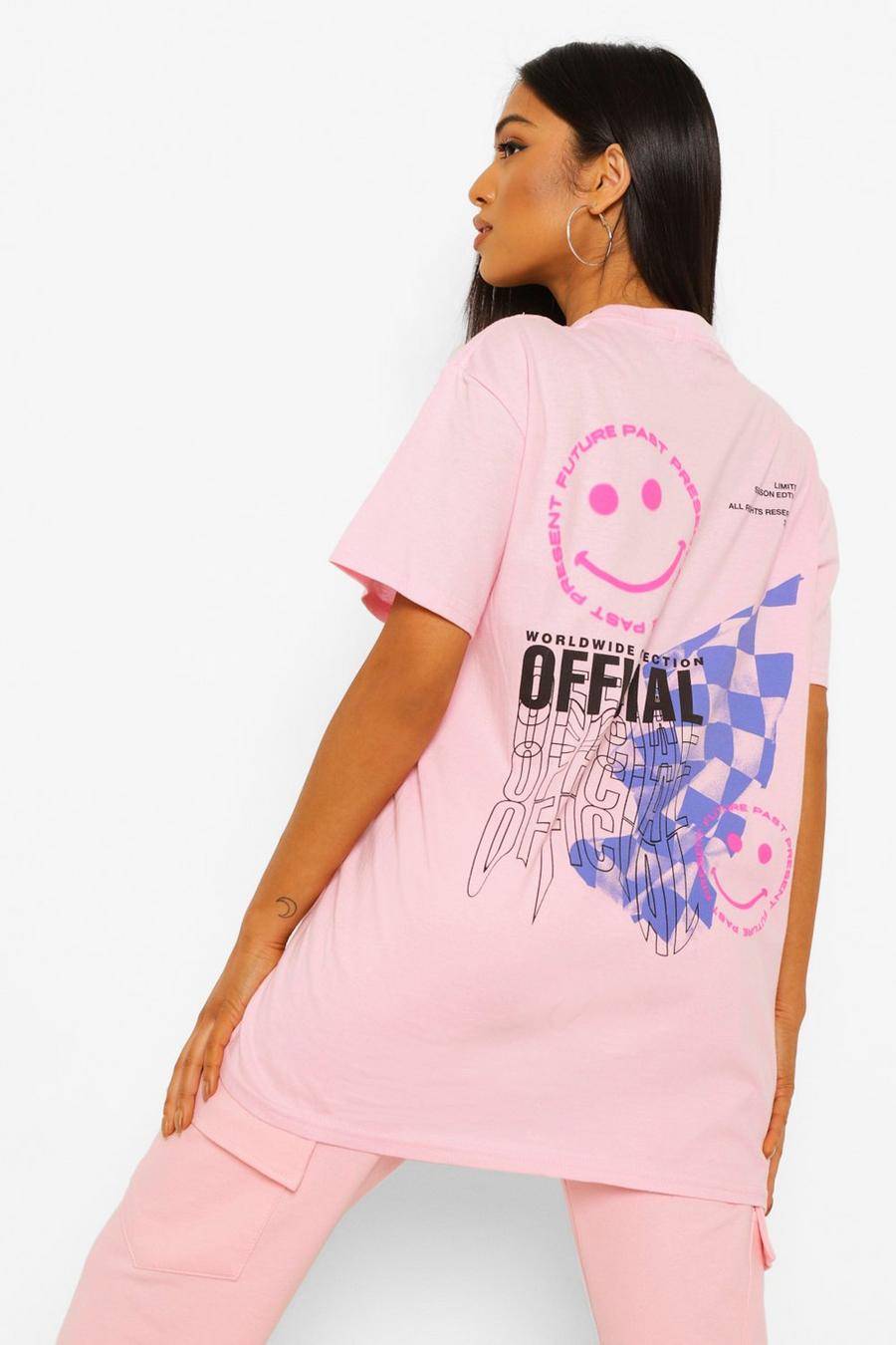 Pale pink Petite Official Smile T-Shirt Met Rugopdruk image number 1