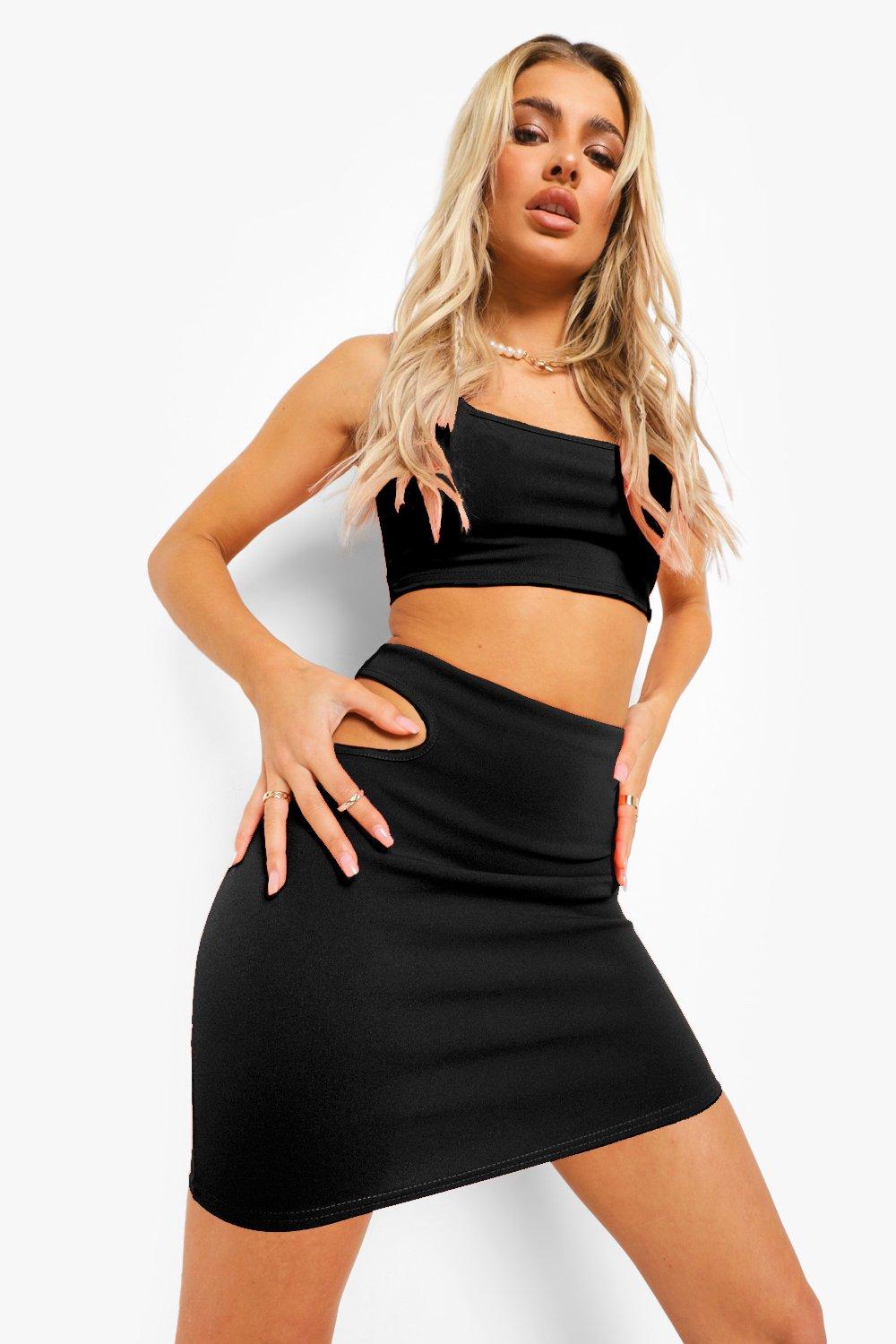 Mini skirt outlet with crop top