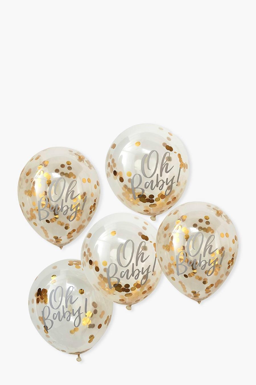 Ginger Ray Gold Foil Confetti Filled Balloons image number 1