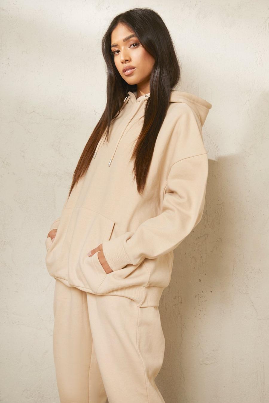 Petite recycelter Oversize Hoodie, Stone beige image number 1