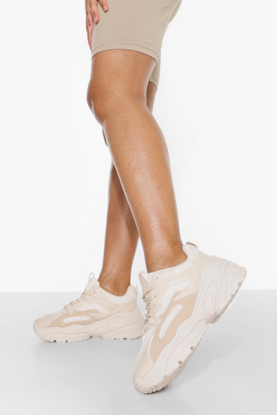 Sand Sneakers med chunky sula image number 1