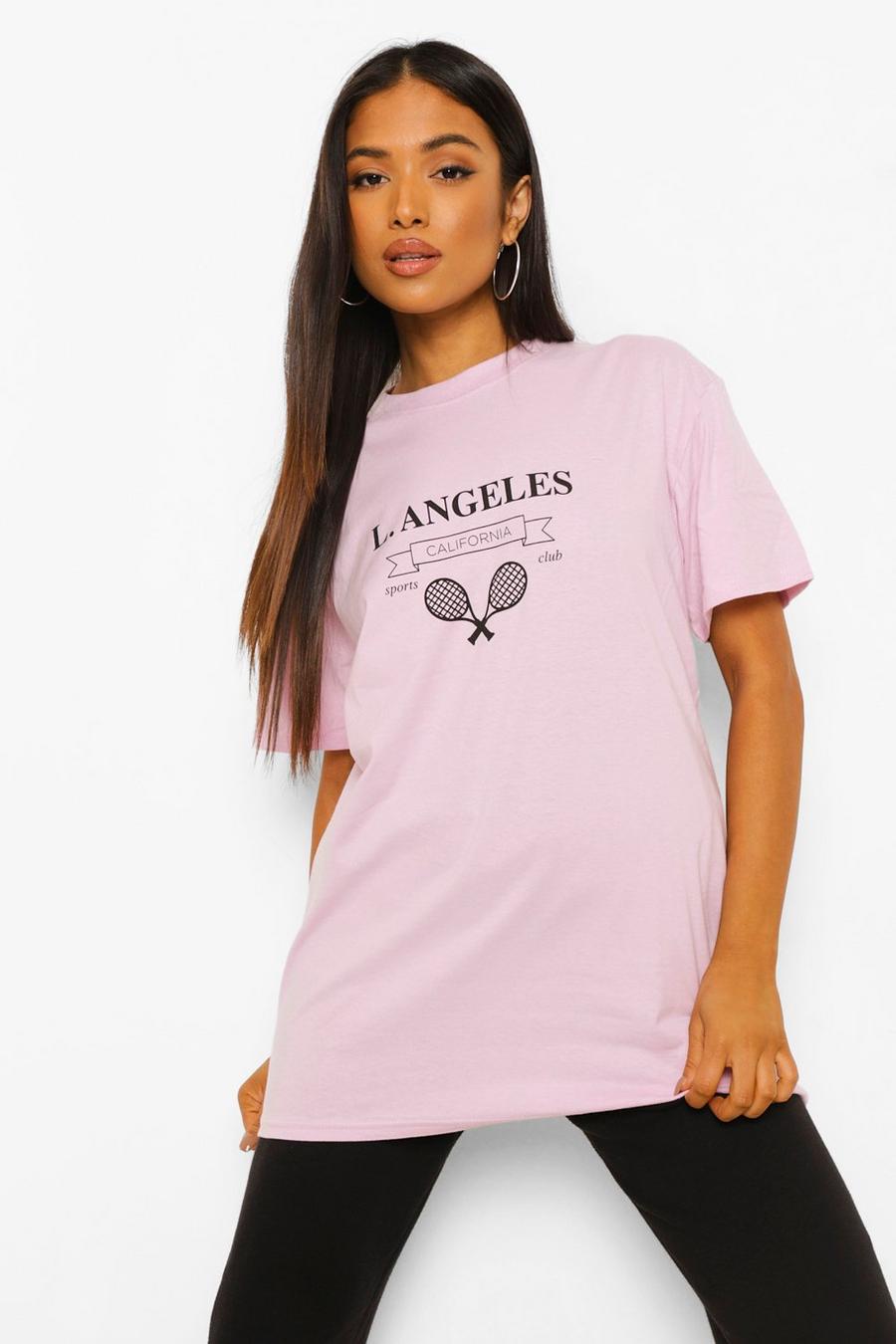 Lilac Petite - "LA Tennis Club" T-shirt med tryck image number 1